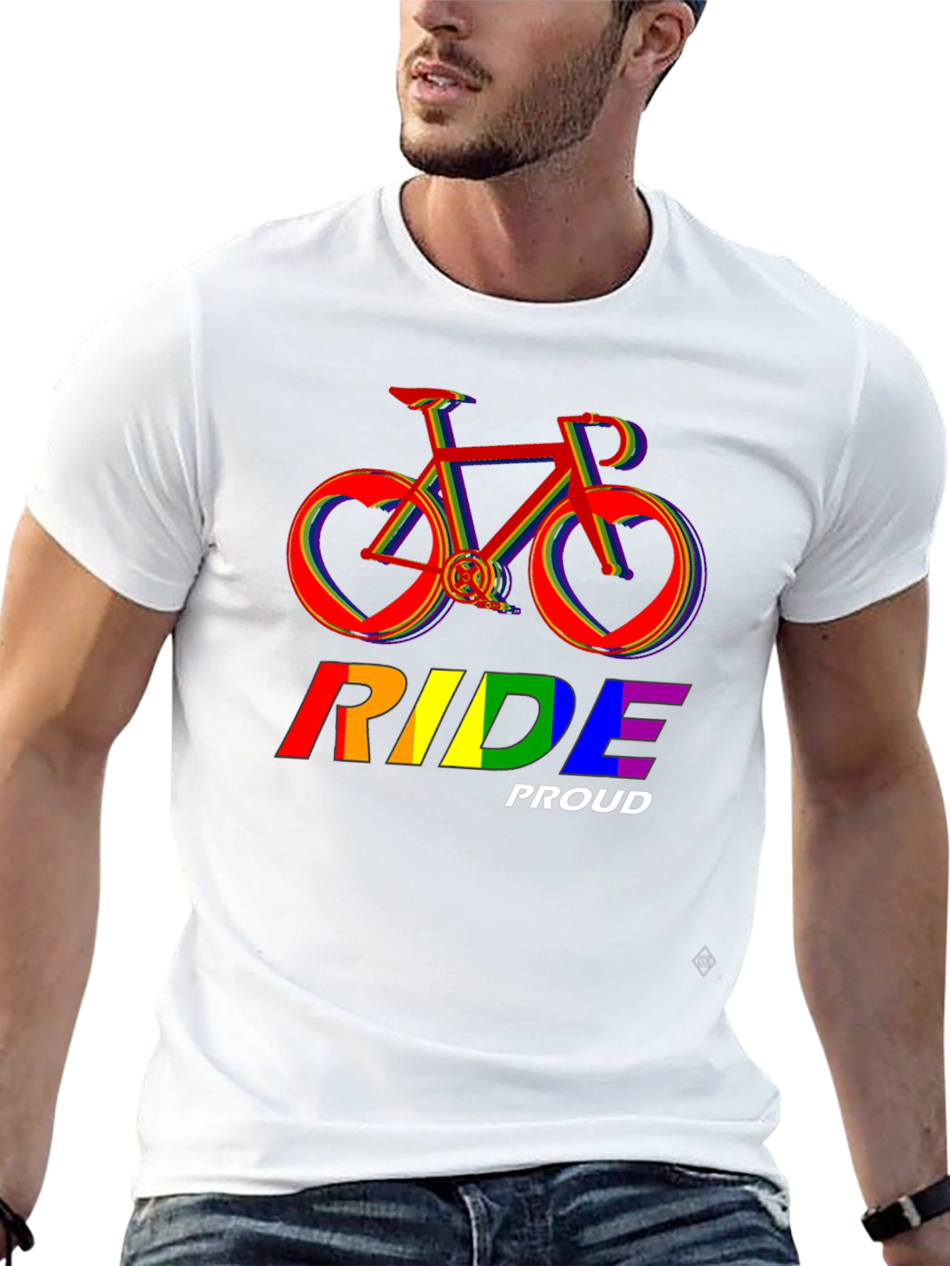 Ride Proud Rainbow Bicycle T-Shirt