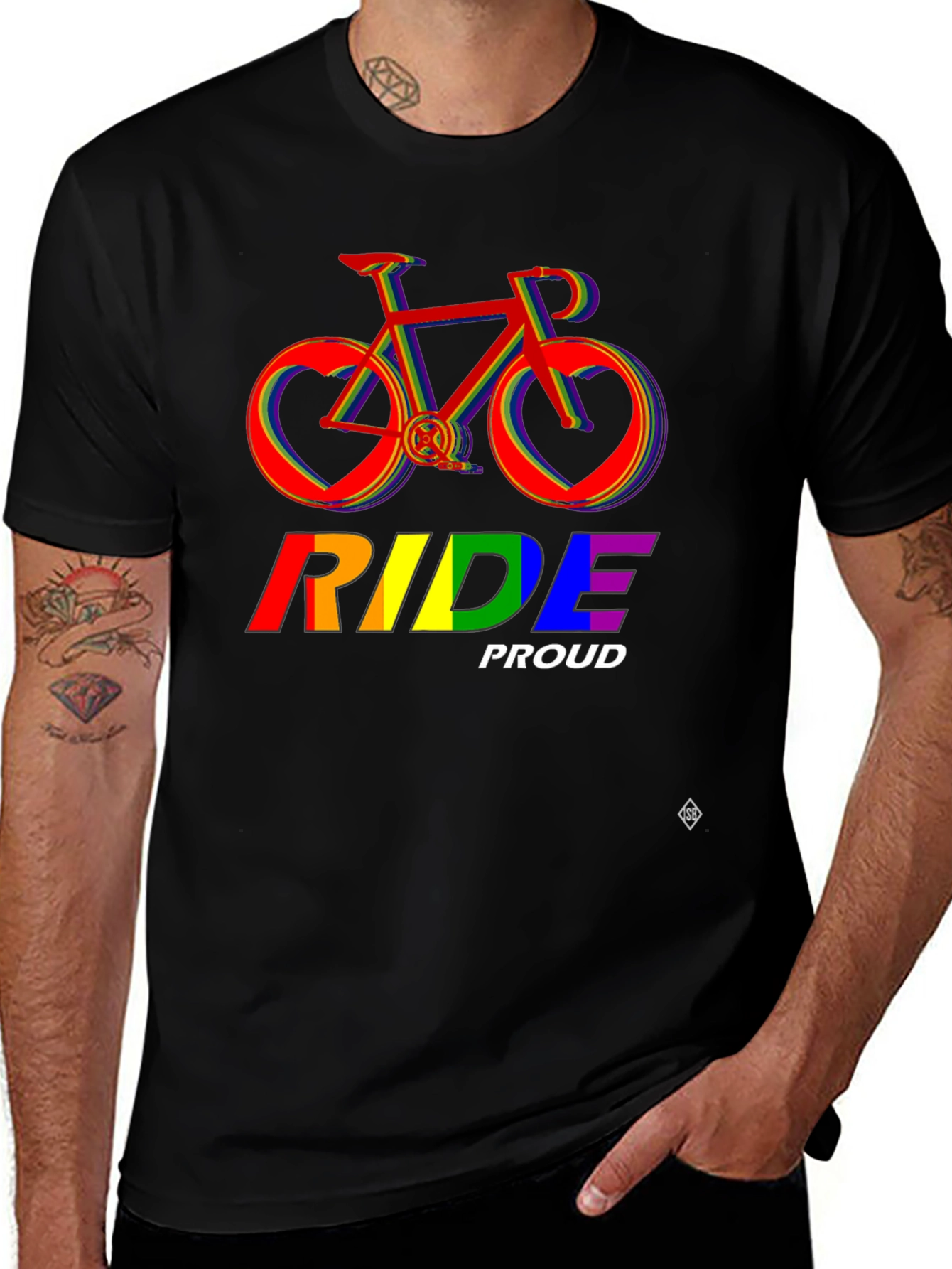 Ride Proud Rainbow Bicycle T-Shirt