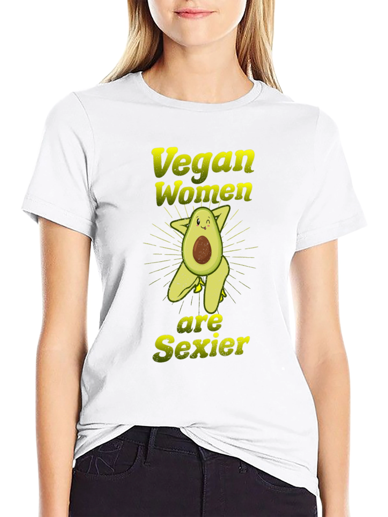 Vegan Women Sexier Avocado Graphic T-Shirt