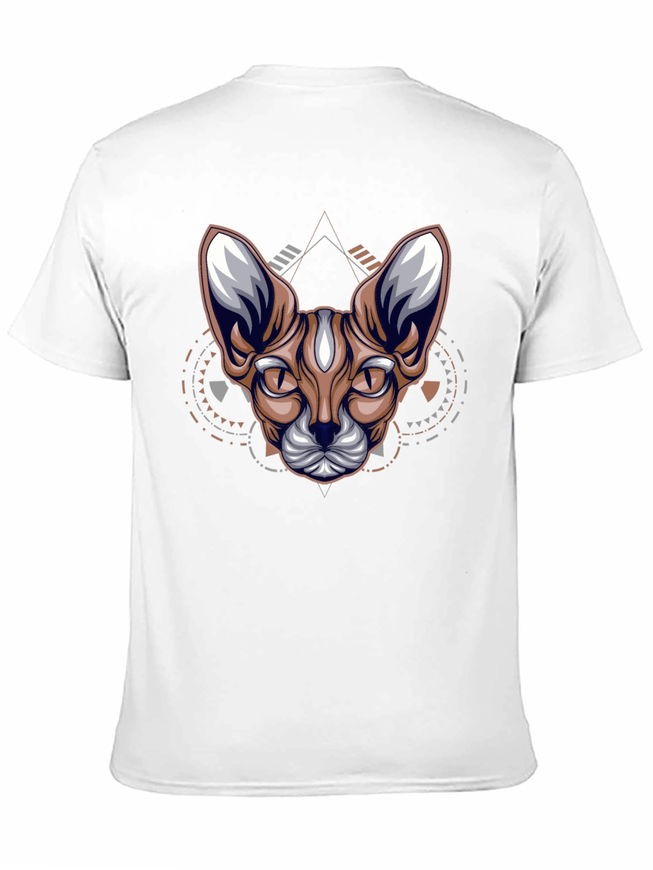 Geometric Cat Graphic Tee - Cool Streetwear
