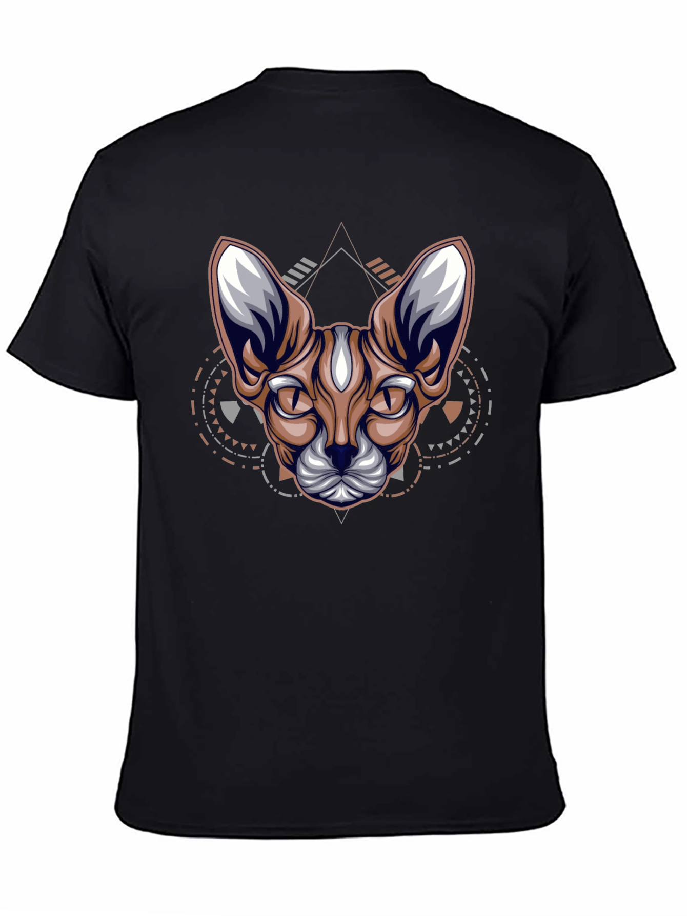 Geometric Cat Graphic Tee - Cool Streetwear