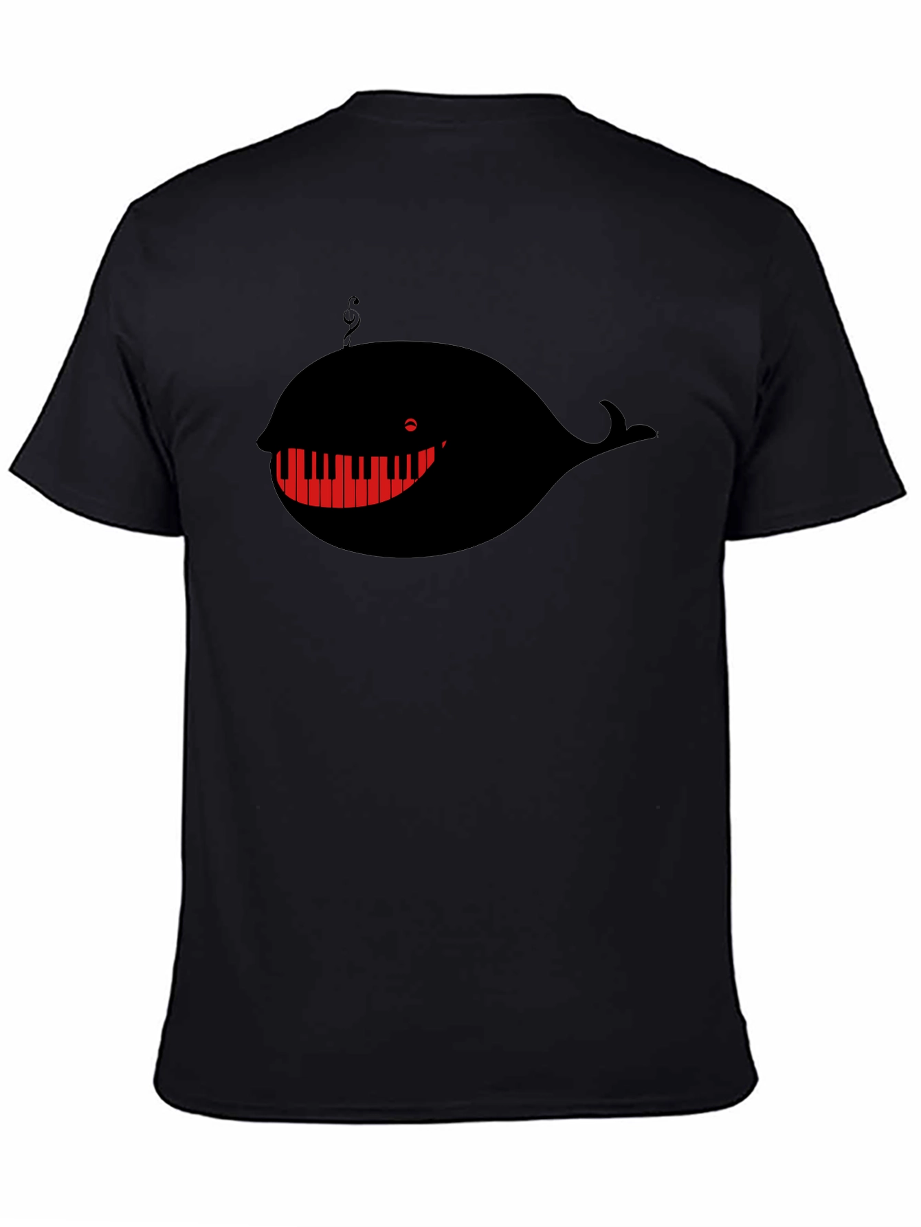 Piano Whale Graphic Tee - Mens Black T-Shirt