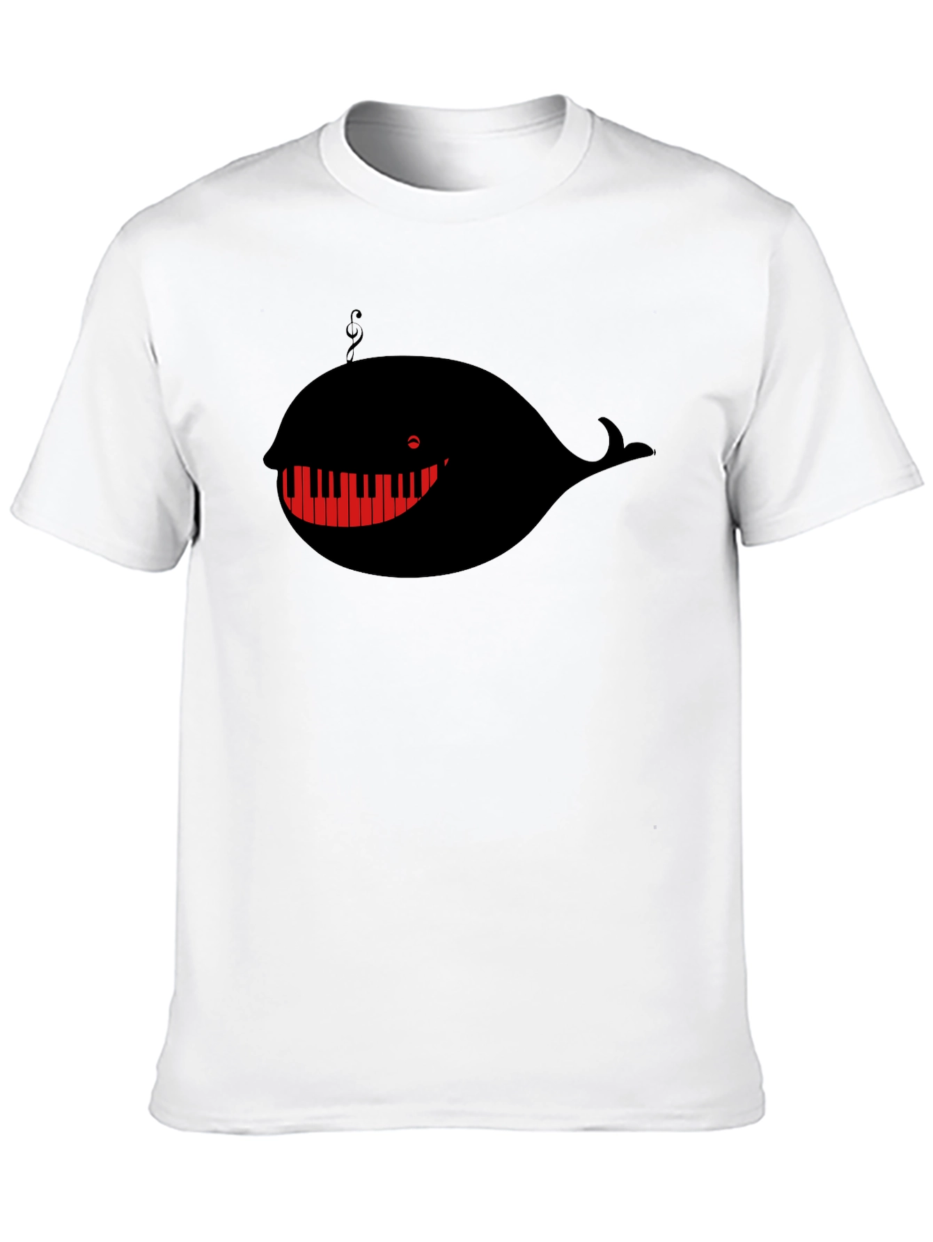 Piano Whale Graphic Tee - Mens Black T-Shirt