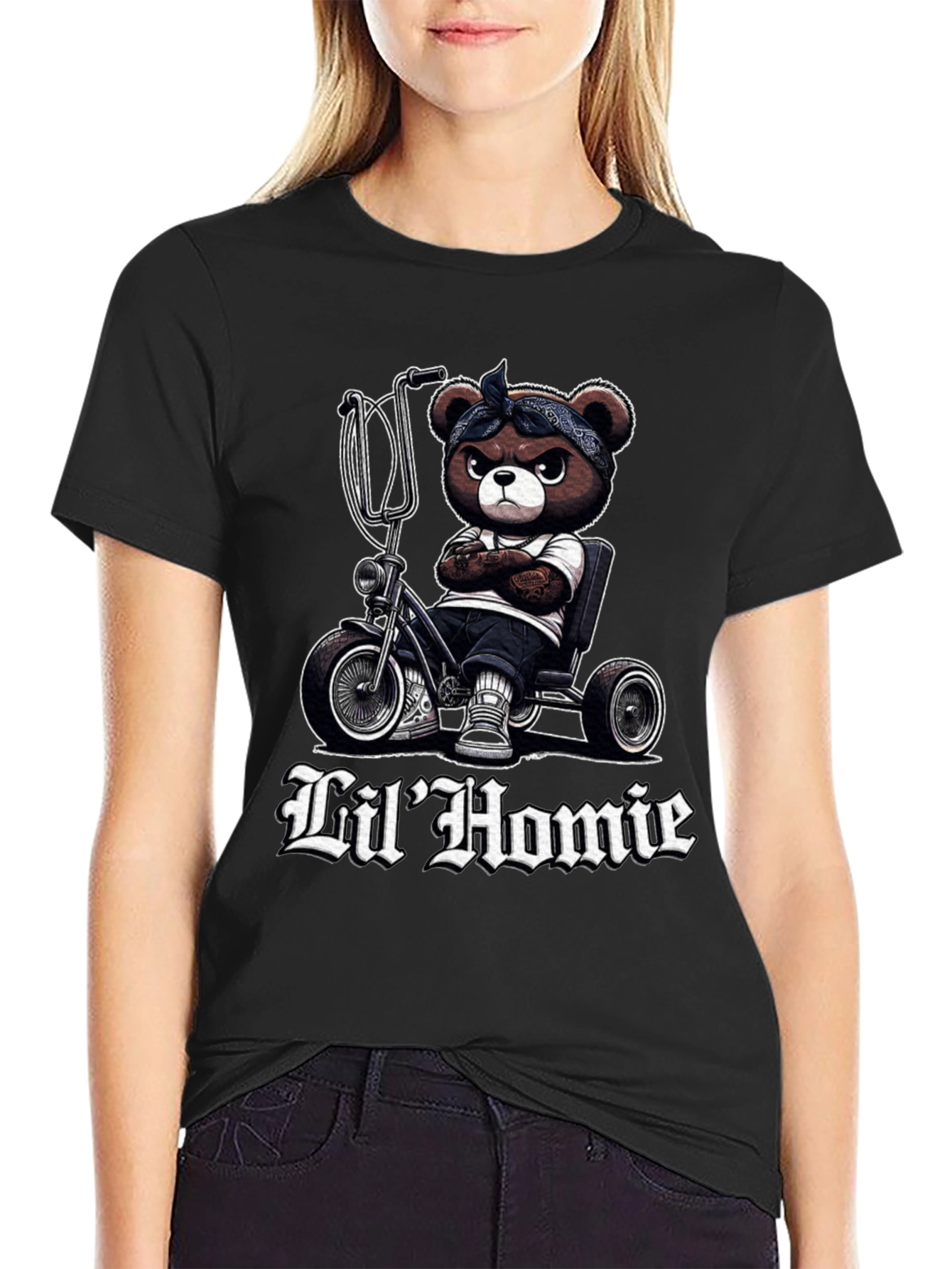 Lil Homie Bear on Trike Graphic Tee