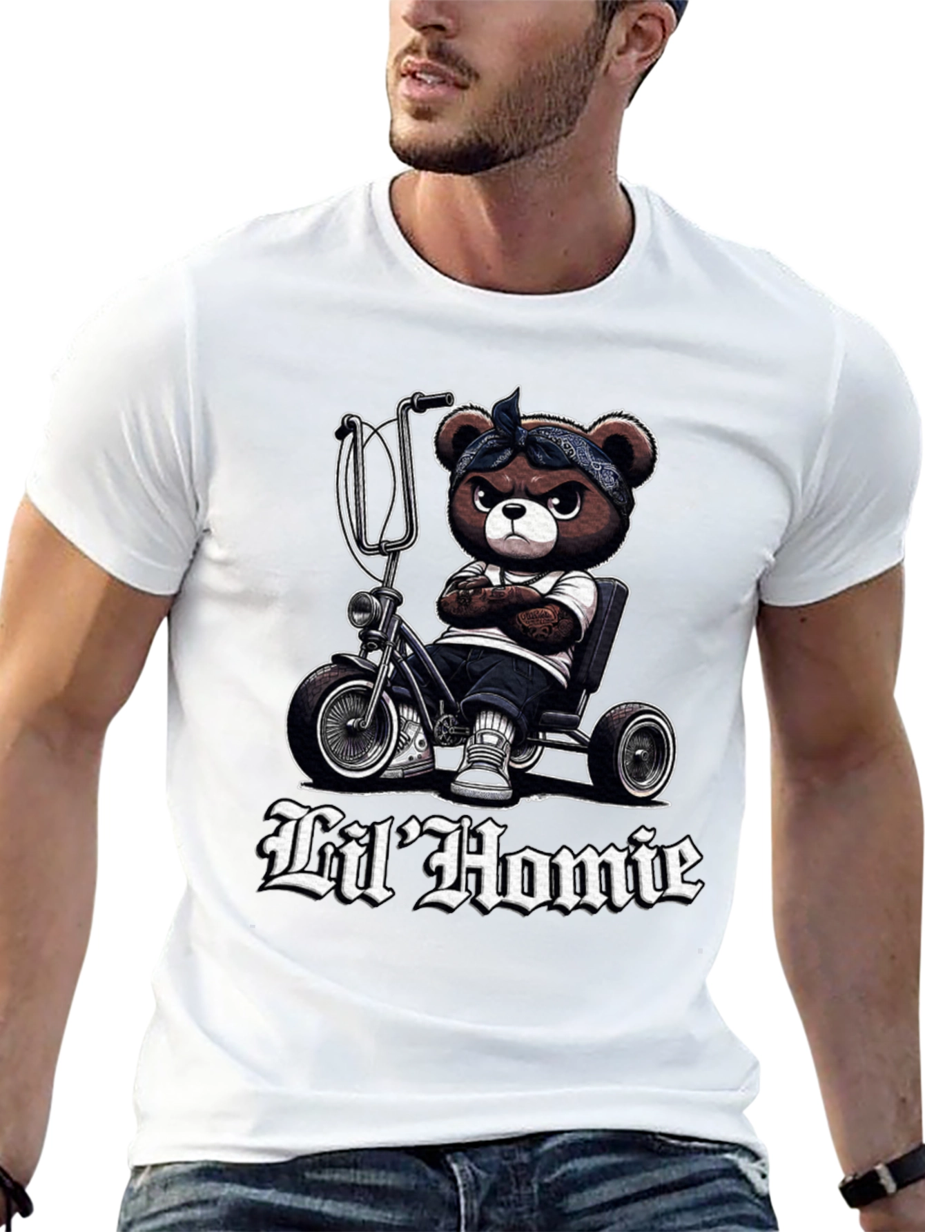 Lil Homie Bear on Trike Graphic Tee