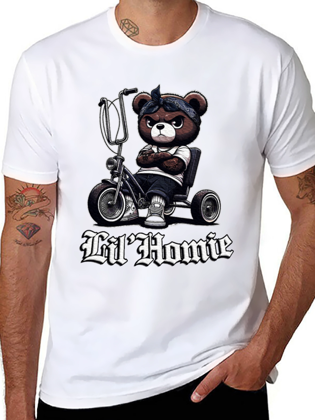 Lil Homie Bear on Trike Graphic Tee