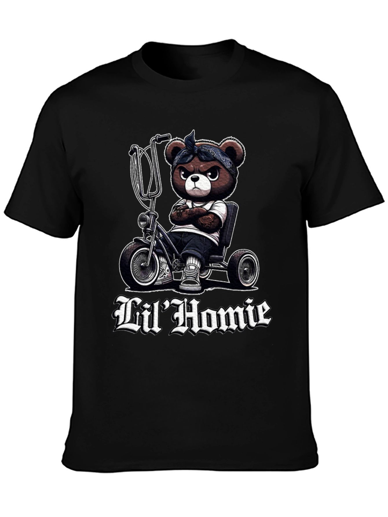 Lil Homie Bear on Trike Graphic Tee