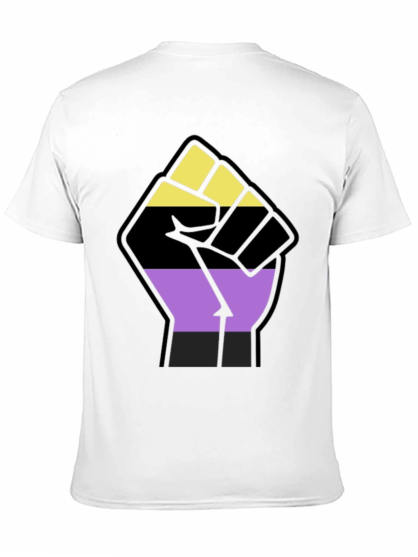 Nonbinary Pride Fist Black Tee