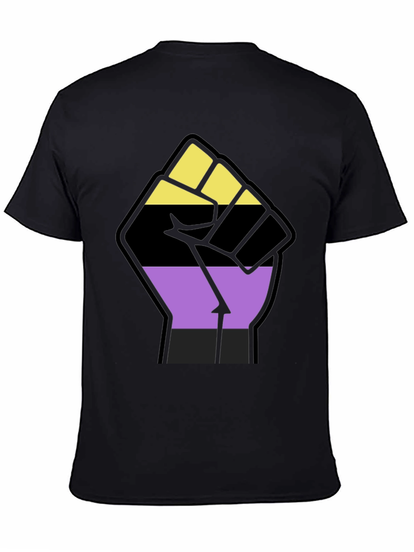 Nonbinary Pride Fist Black Tee