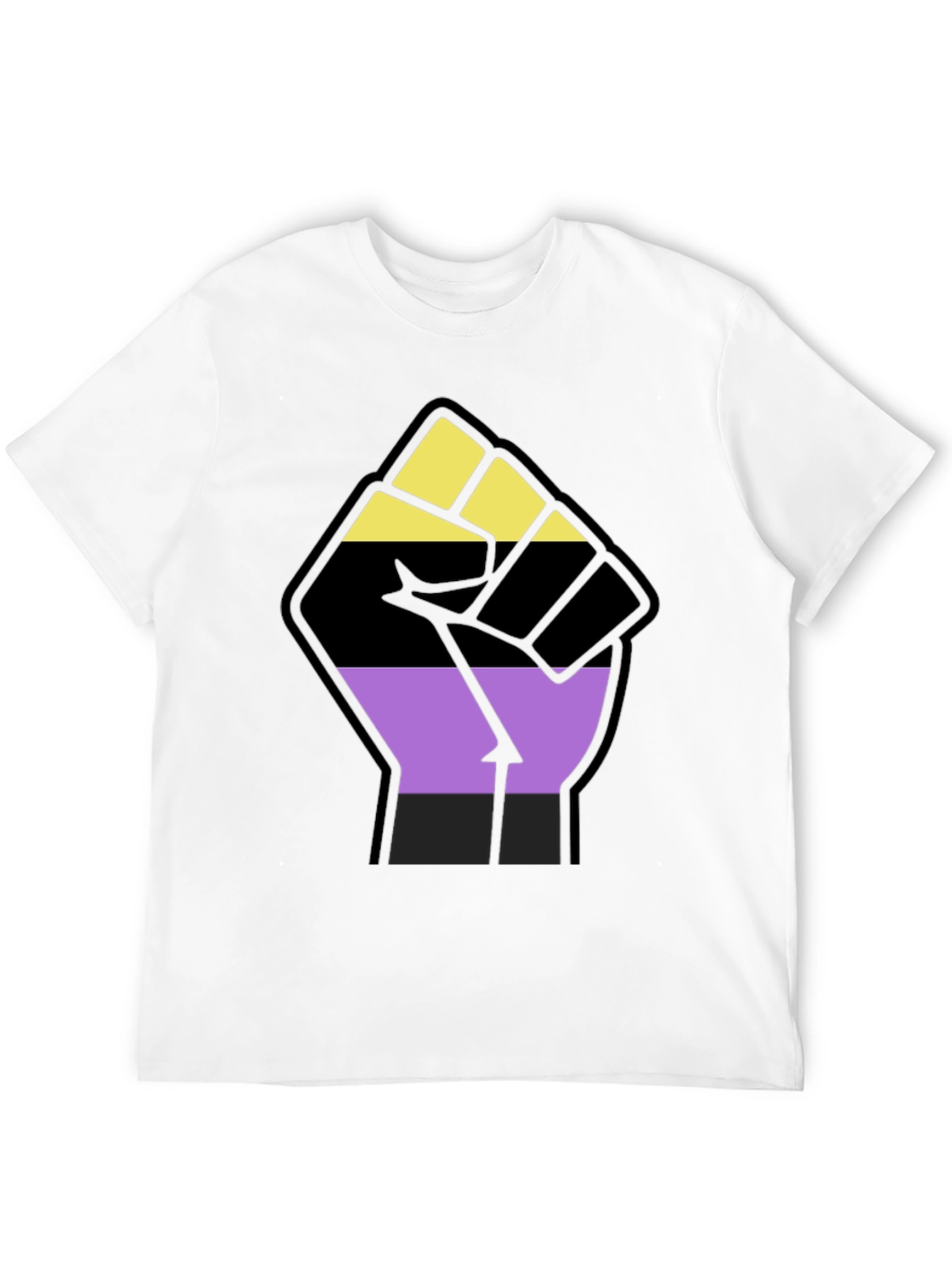 Nonbinary Pride Fist Black Tee