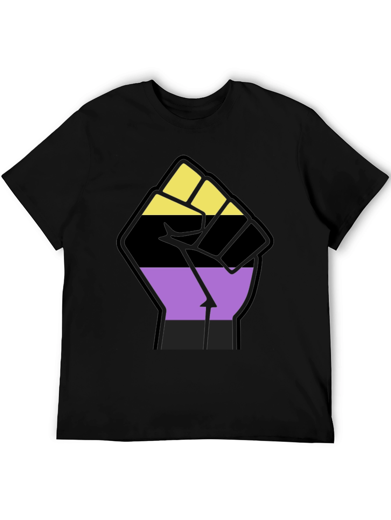 Nonbinary Pride Fist Black Tee