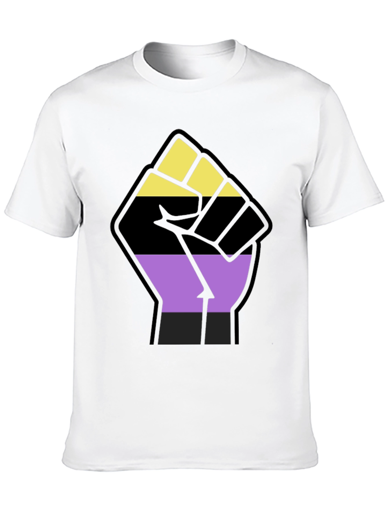 Nonbinary Pride Fist Black Tee