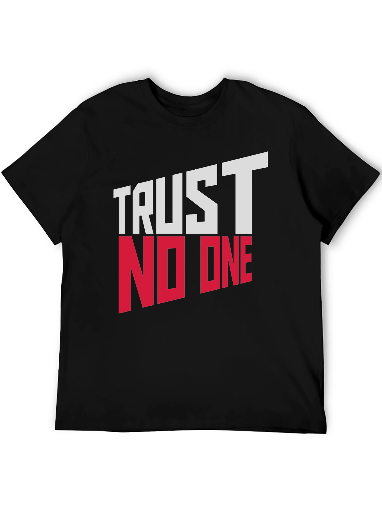 Trust No One Graphic Print Black T-Shirt