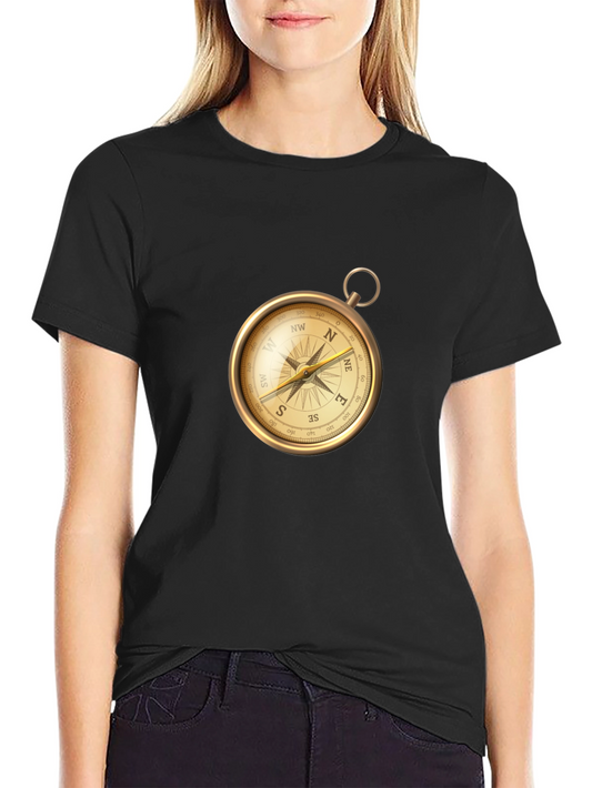 Compass Graphic Black T-Shirt - Explore in Style