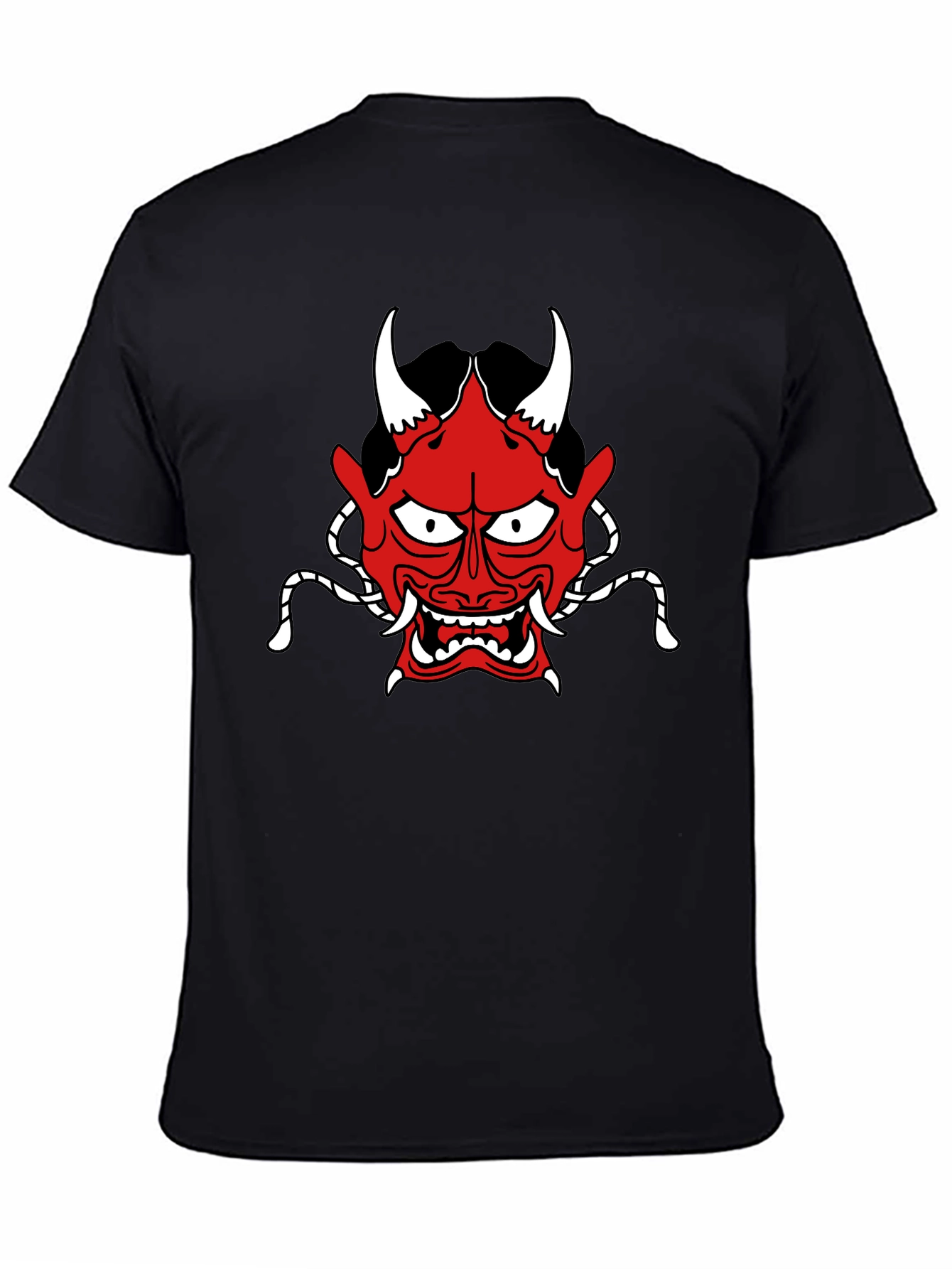 Oni Mask Graphic Tee - Stylish Japanese Demon Design