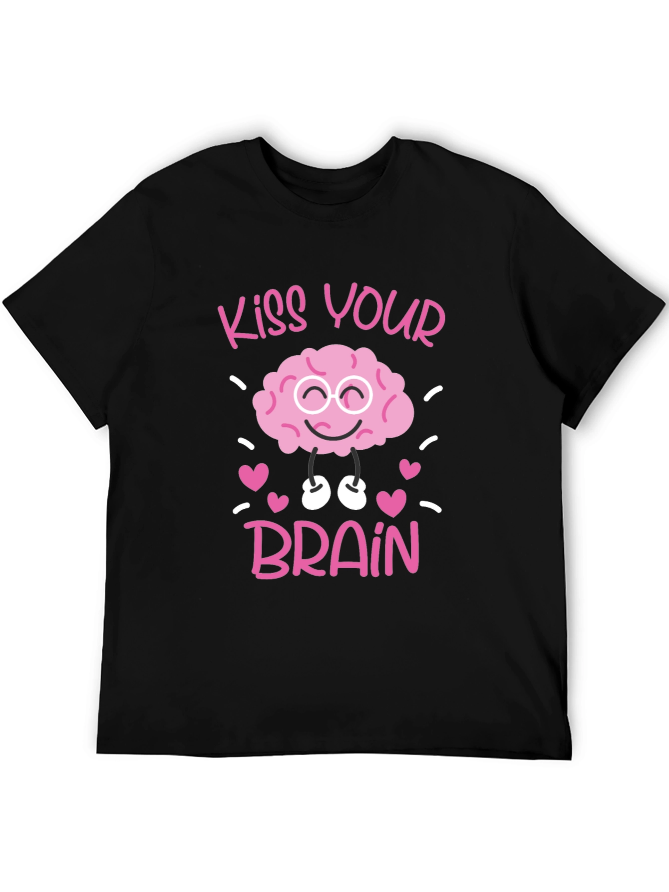 Kiss Your Brain Graphic Tee - Black Cotton Shirt