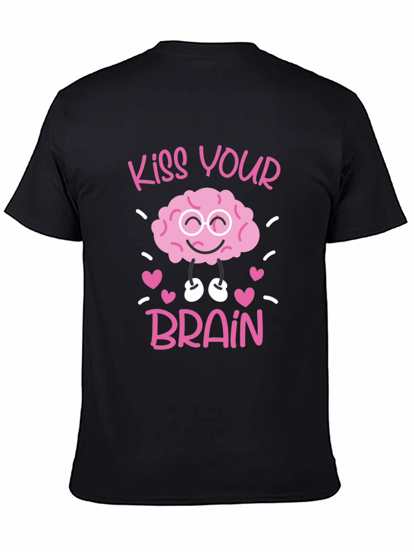 Kiss Your Brain Graphic Tee - Black Cotton Shirt