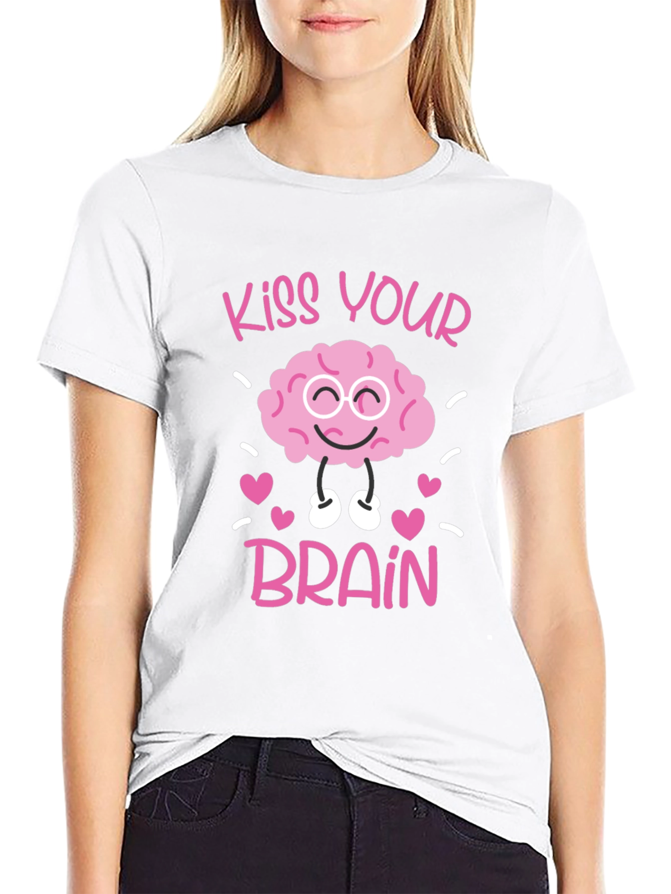Kiss Your Brain Graphic Tee - Black Cotton Shirt
