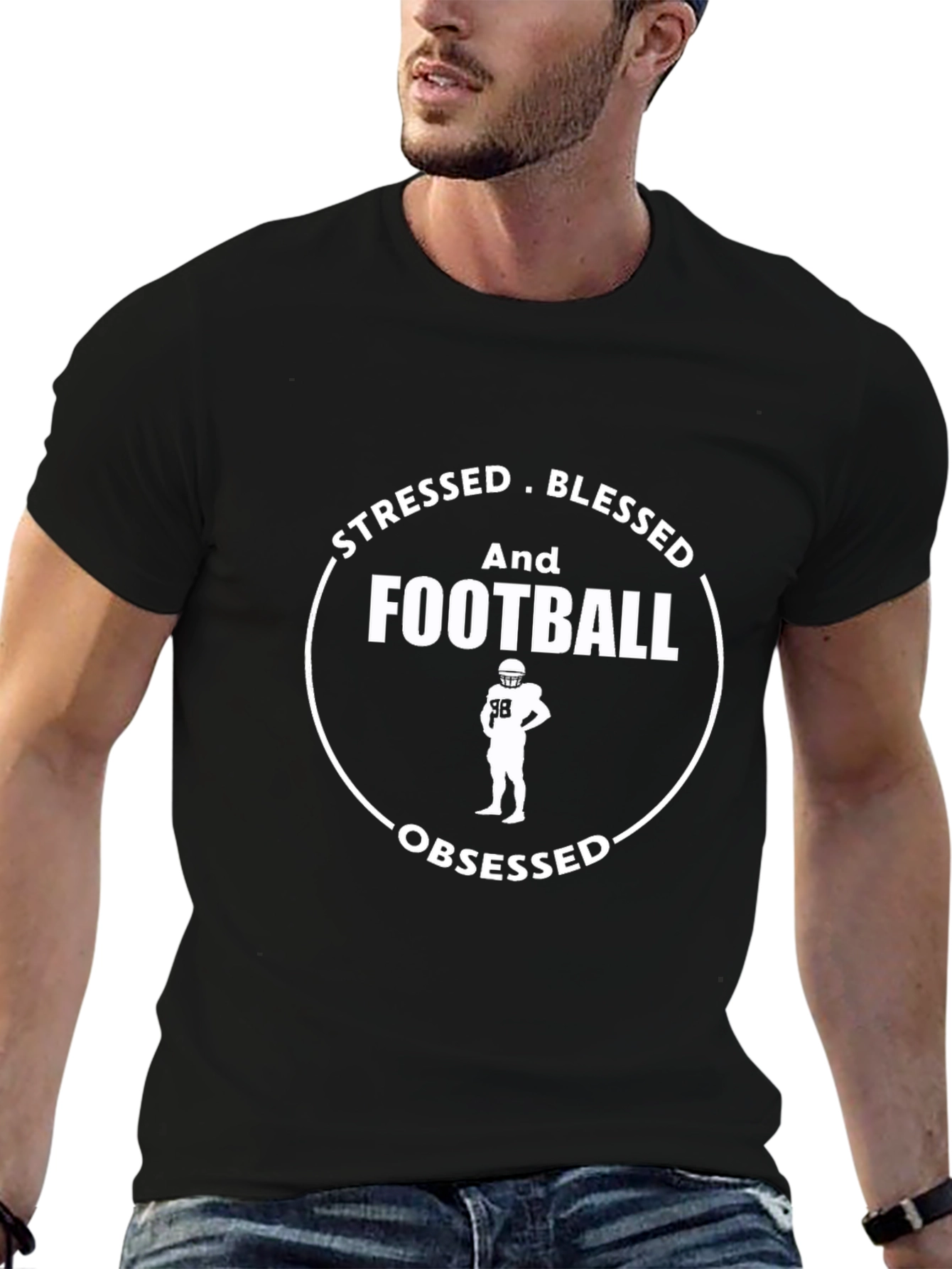 Stressed Blessed Football Obsessed T-Shirt