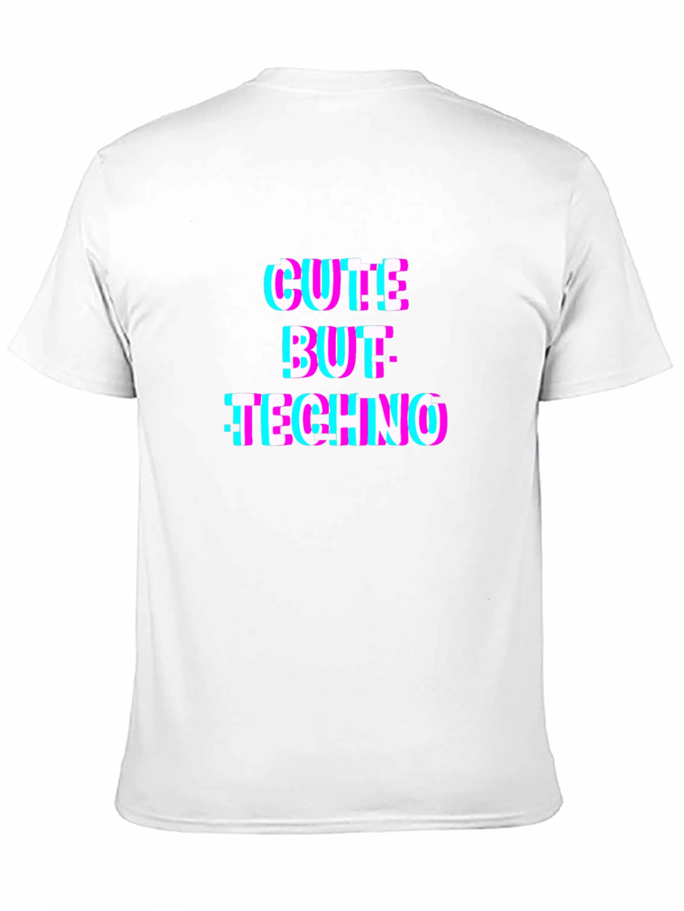 Cute But Techno T-Shirt - Glitch Style Black Tee