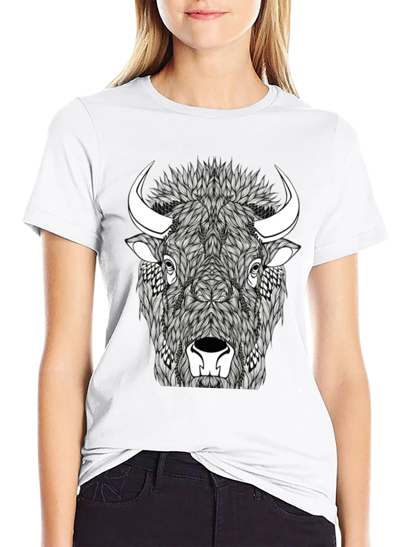 Buffalo Graphic Tee - Black Cotton Blend