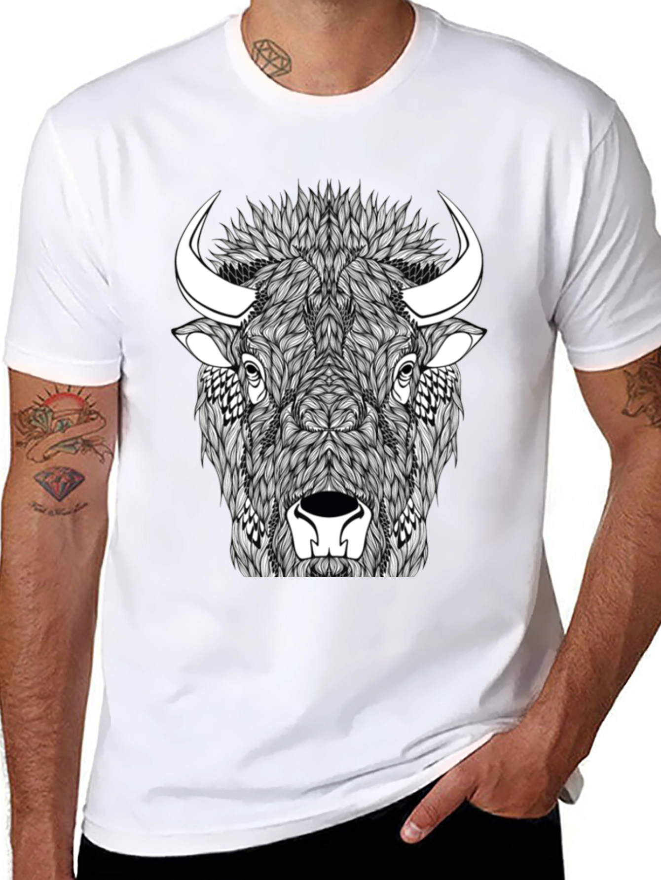 Buffalo Graphic Tee - Black Cotton Blend