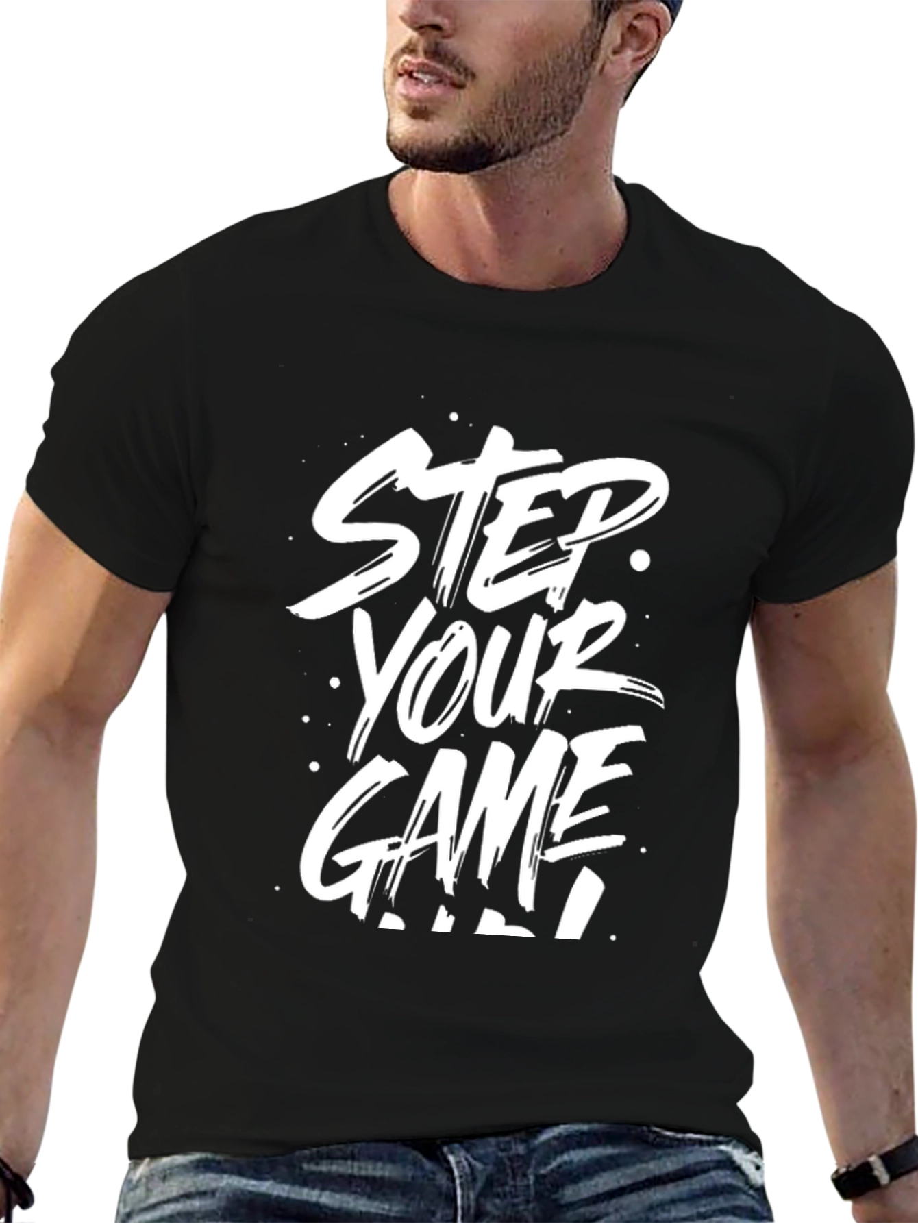 Step Your Game Up Graphic T-Shirt - Black