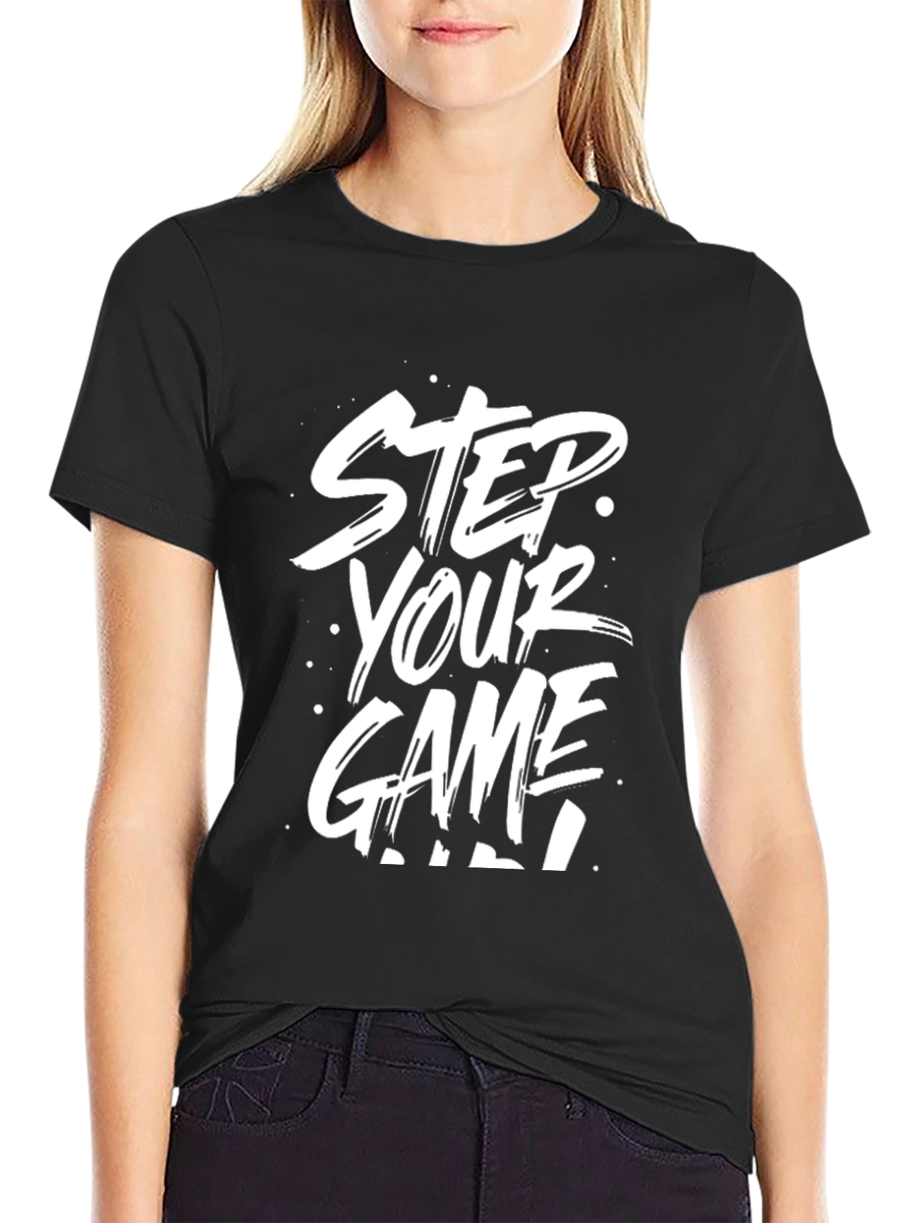 Step Your Game Up Graphic T-Shirt - Black