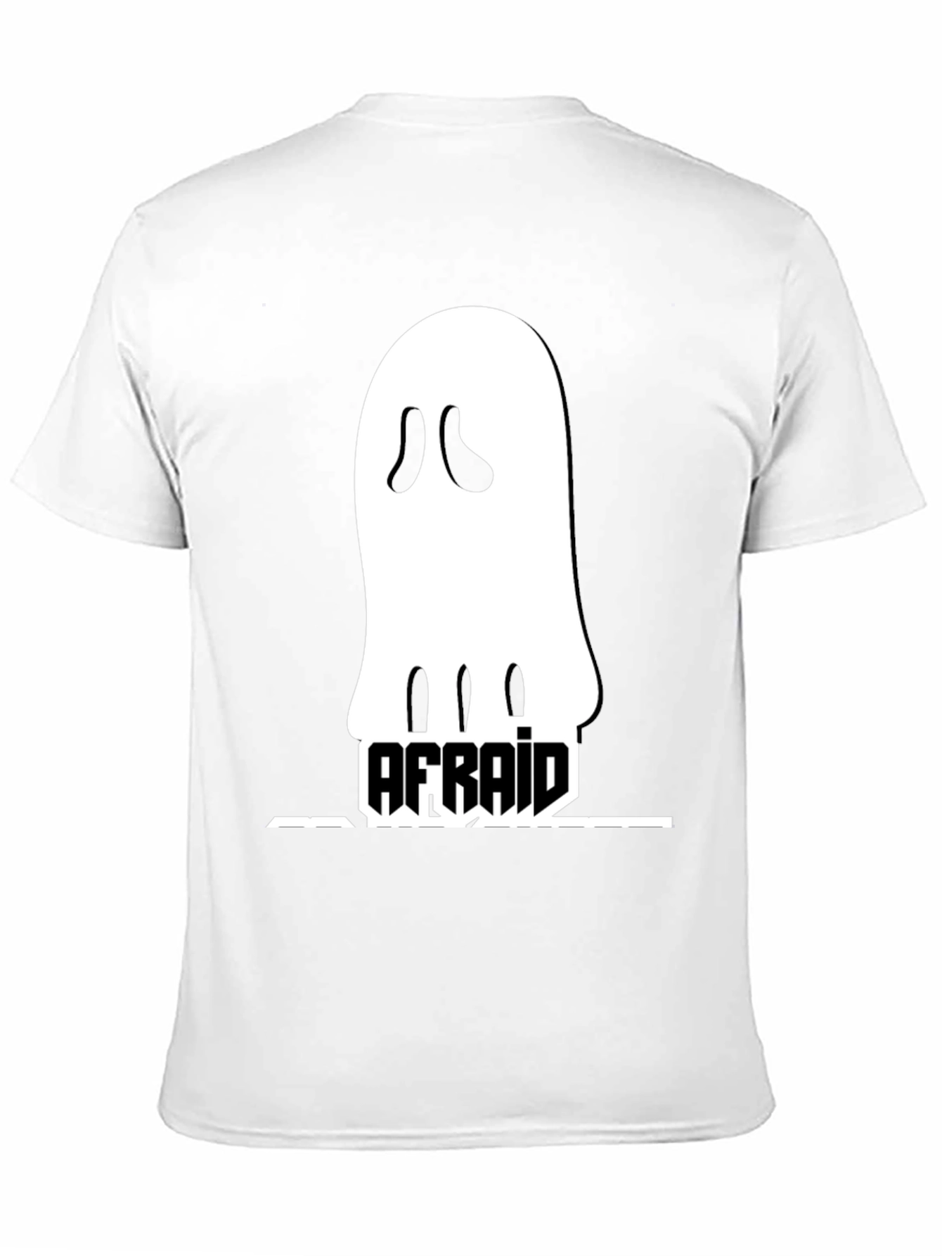 Afraid Ghost Graphic T-Shirt - Black