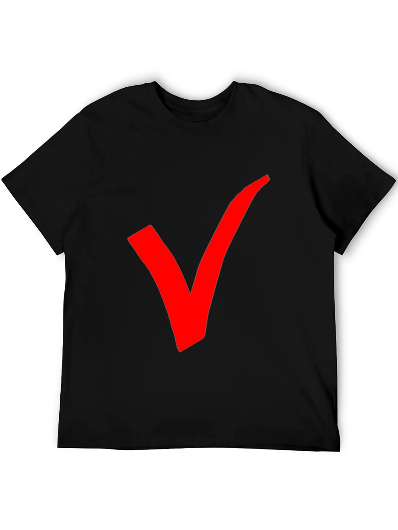 Bold Red Checkmark Black T-Shirt