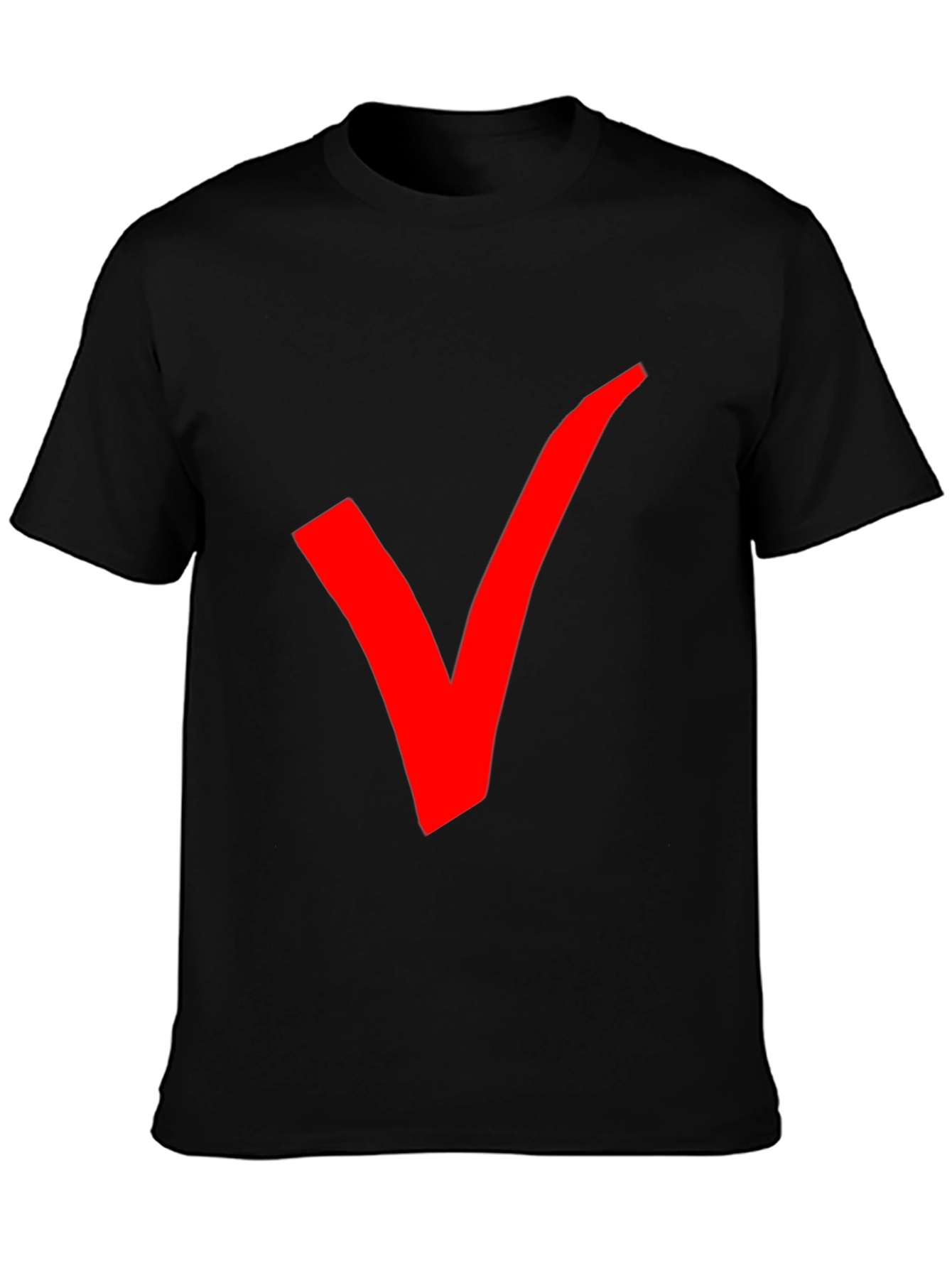 Bold Red Checkmark Black T-Shirt