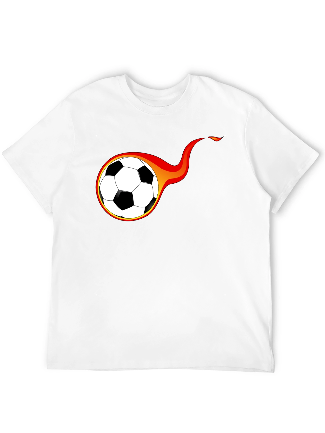 Fiery Soccer Ball Graphic T-Shirt - Black