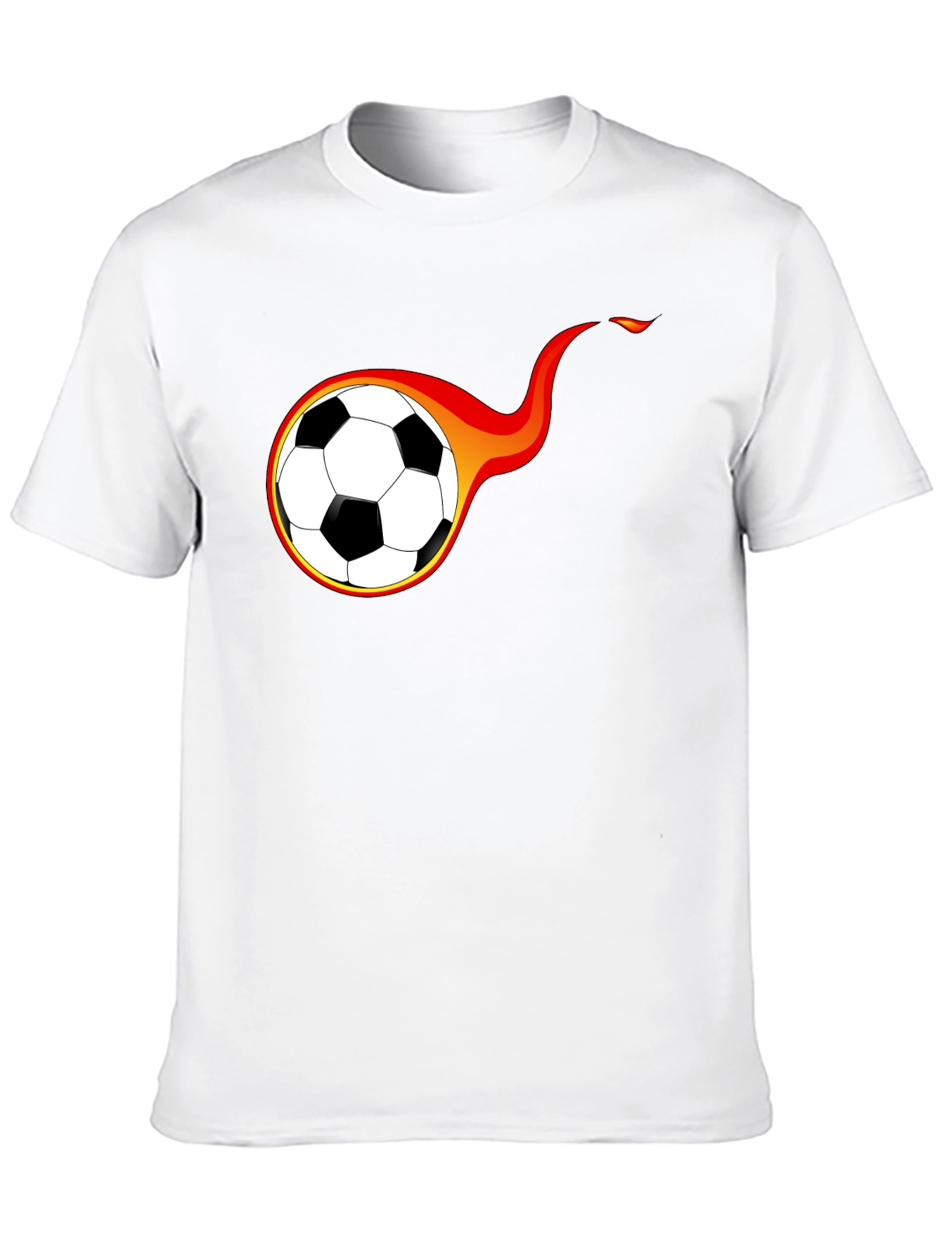 Fiery Soccer Ball Graphic T-Shirt - Black