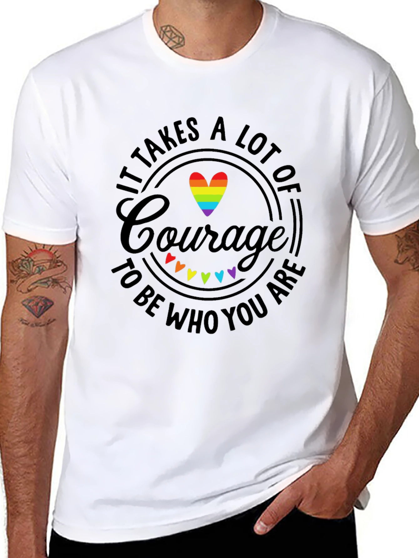 Courage LGBTQ Pride Graphic T-Shirt