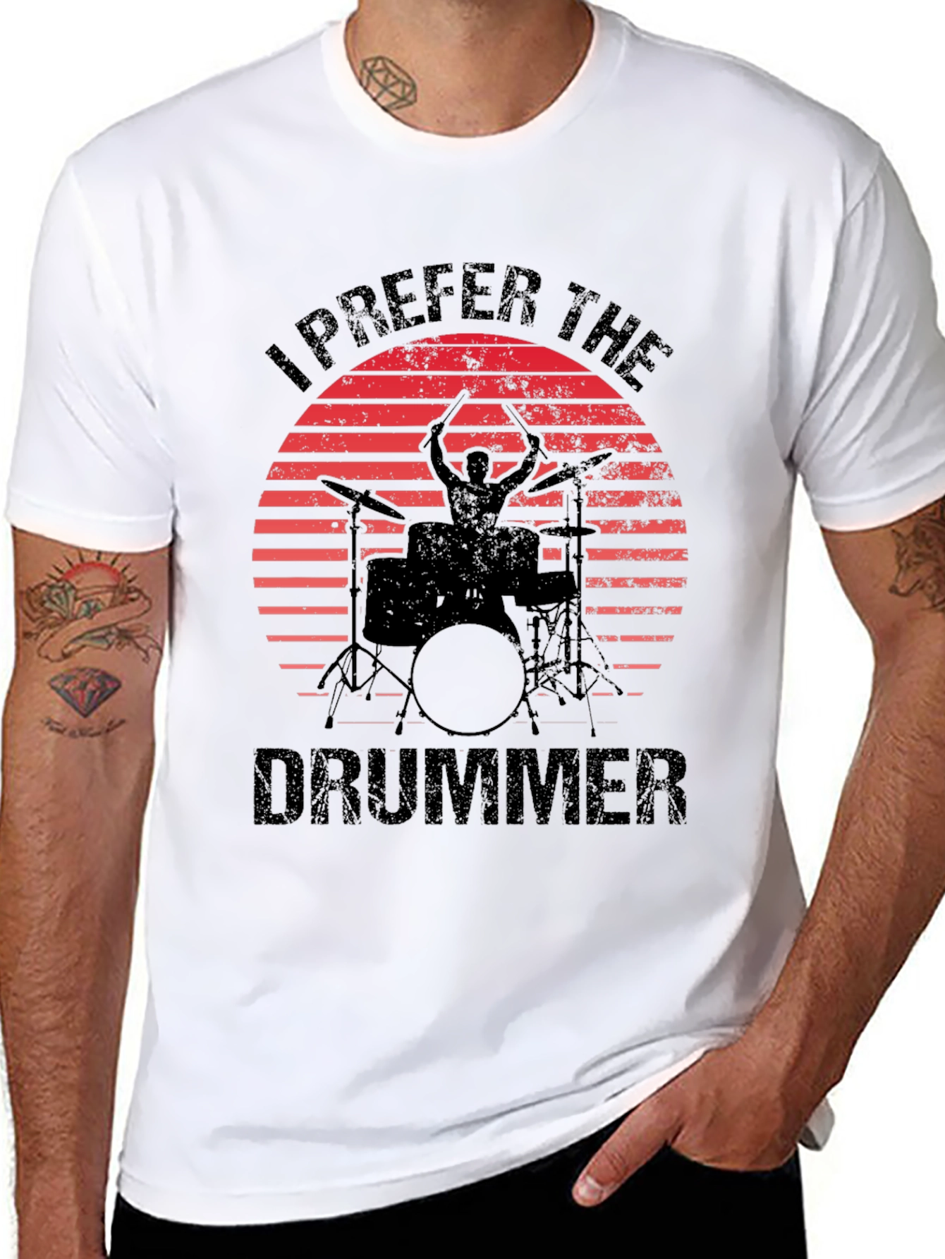 I Prefer The Drummer Black T-Shirt