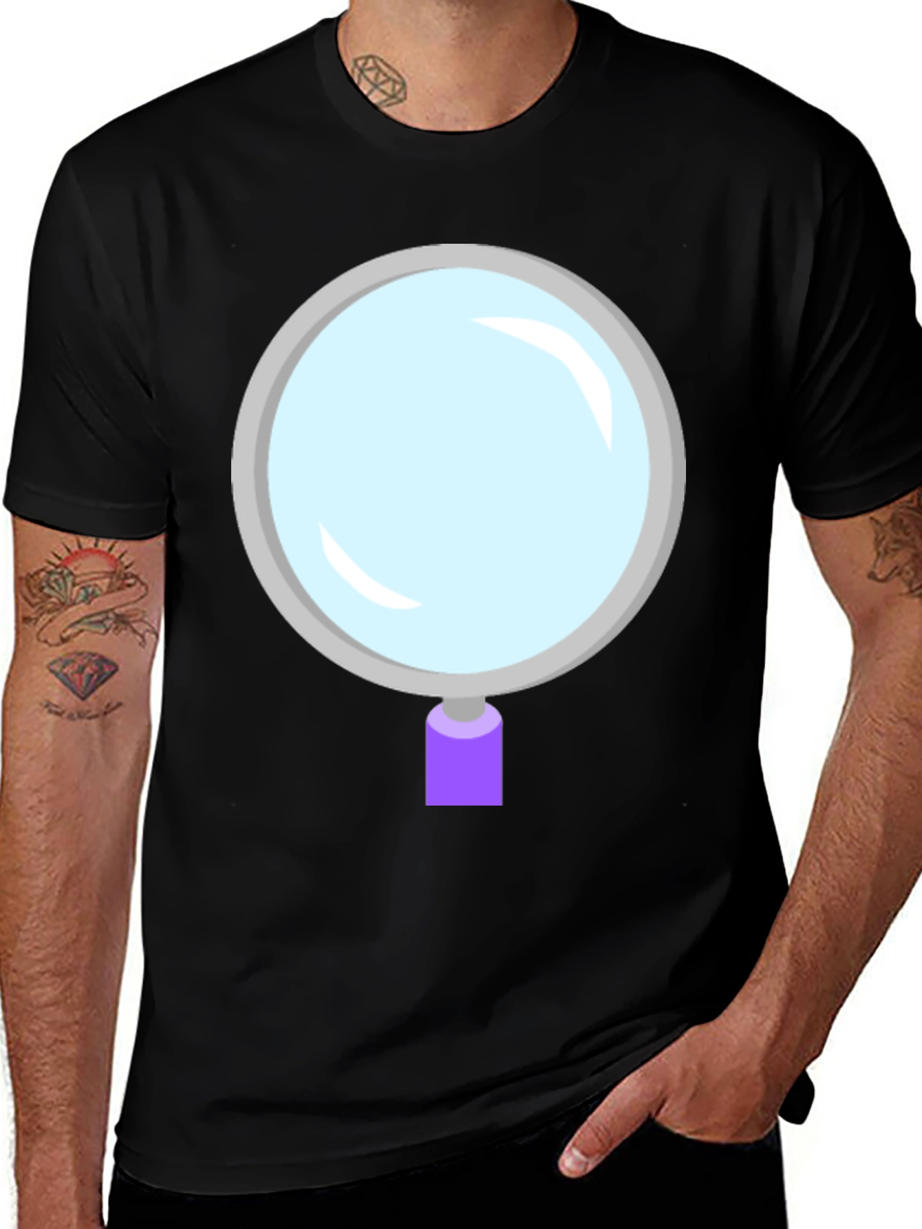 Cartoon Magnifying Glass Graphic Tee