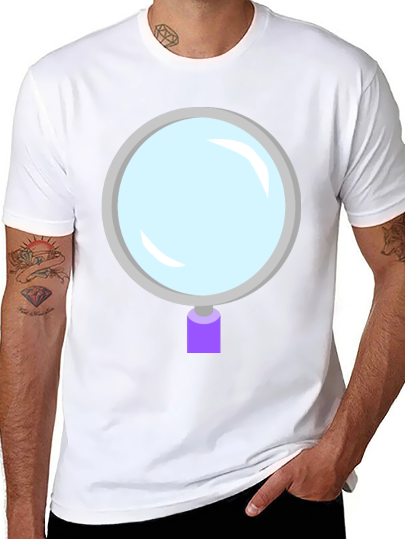 Cartoon Magnifying Glass Graphic Tee