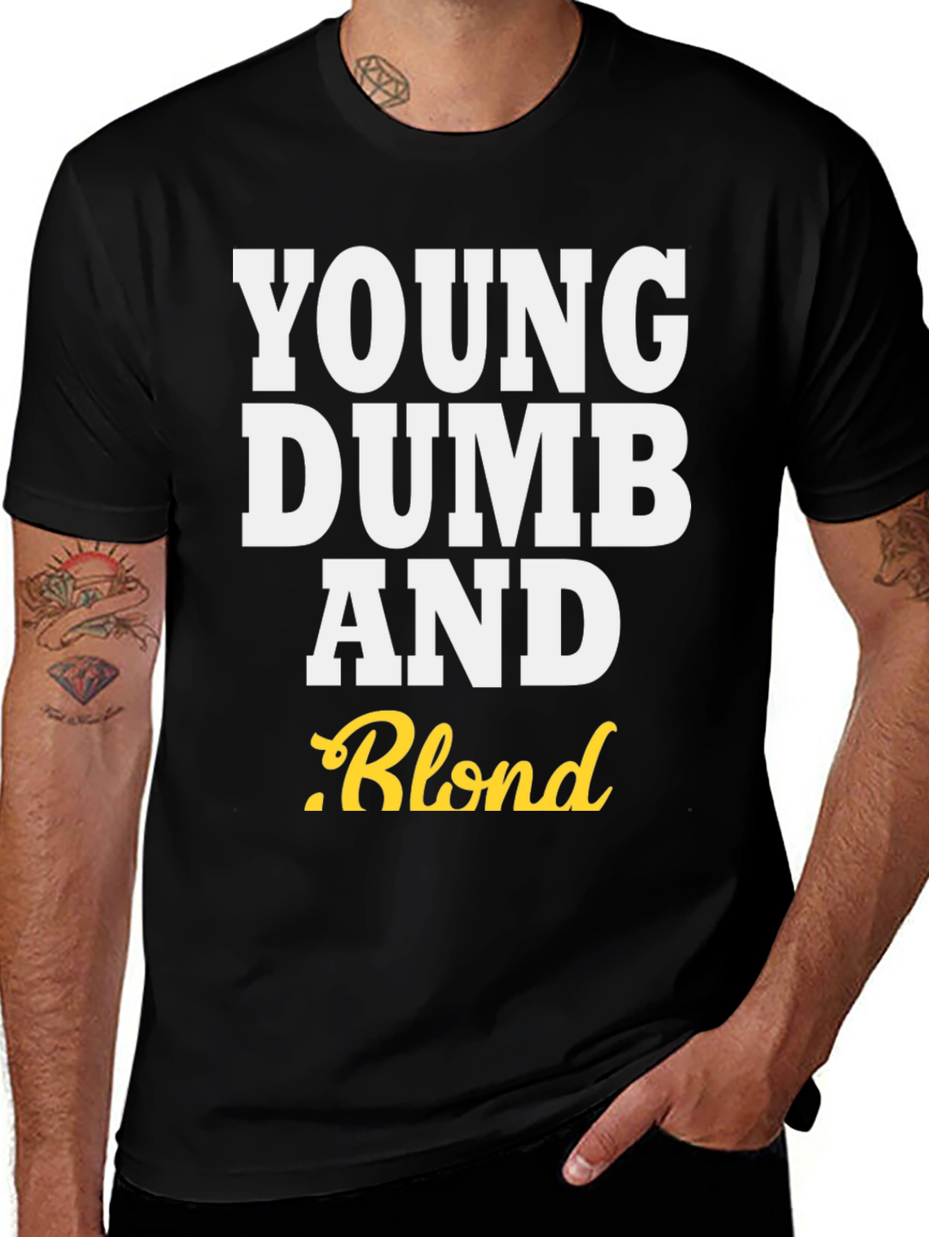 Young Dumb And Blond Crew Neck Tee