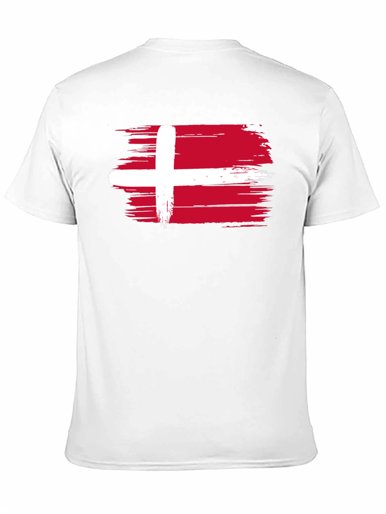 Denmark Flag T-Shirt - Black Crew Neck Tee