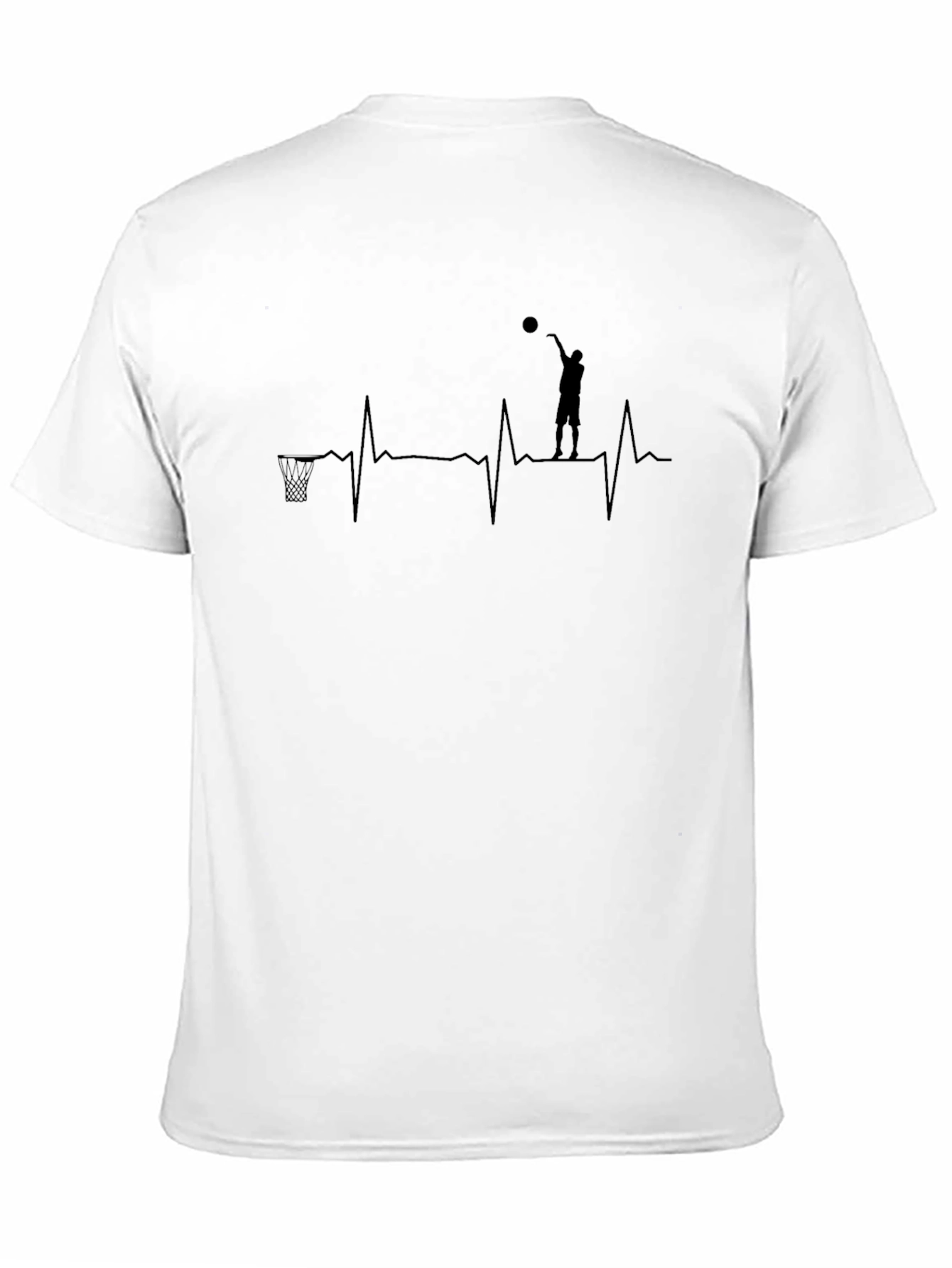 Basketball Heartbeat Black T-Shirt