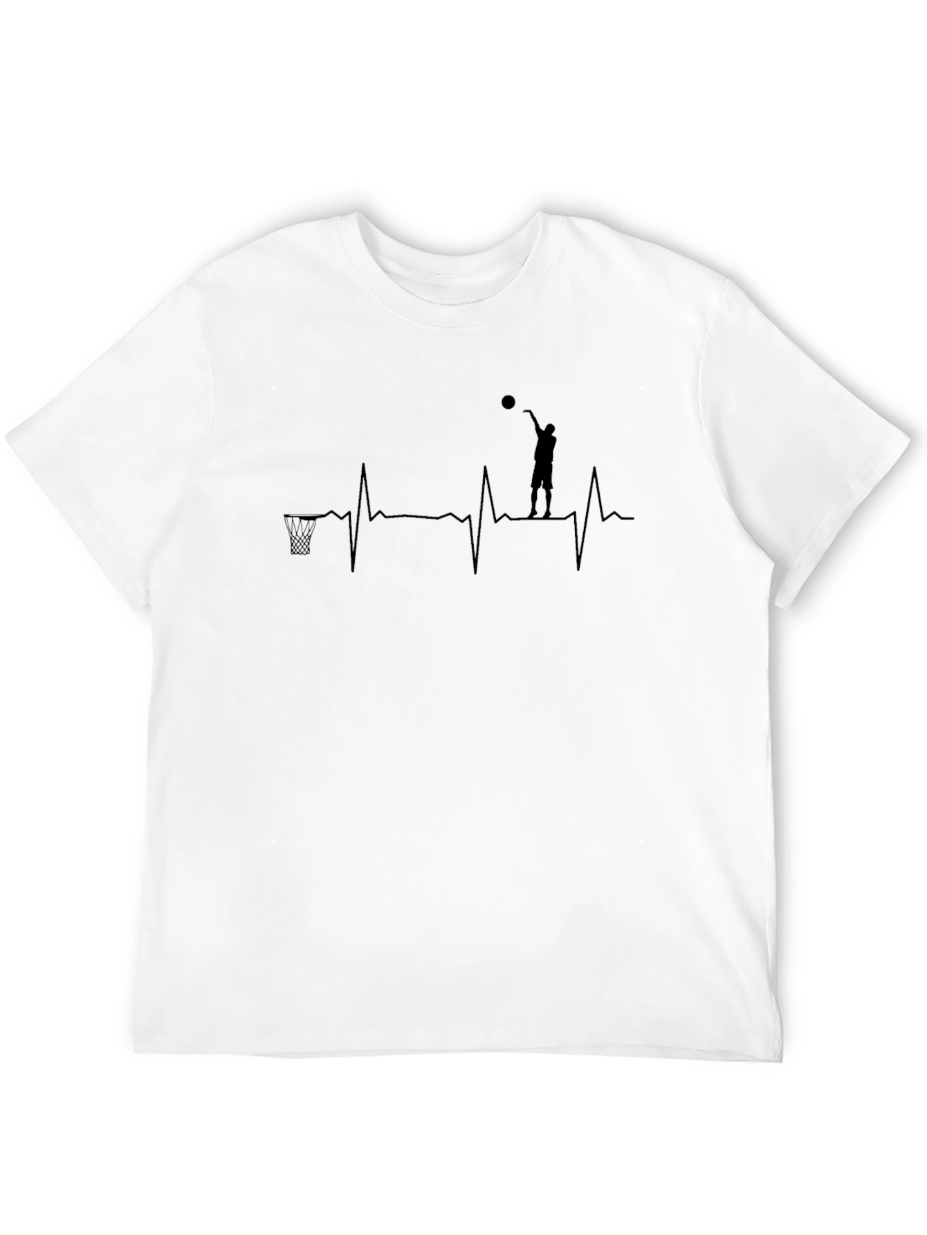 Basketball Heartbeat Black T-Shirt