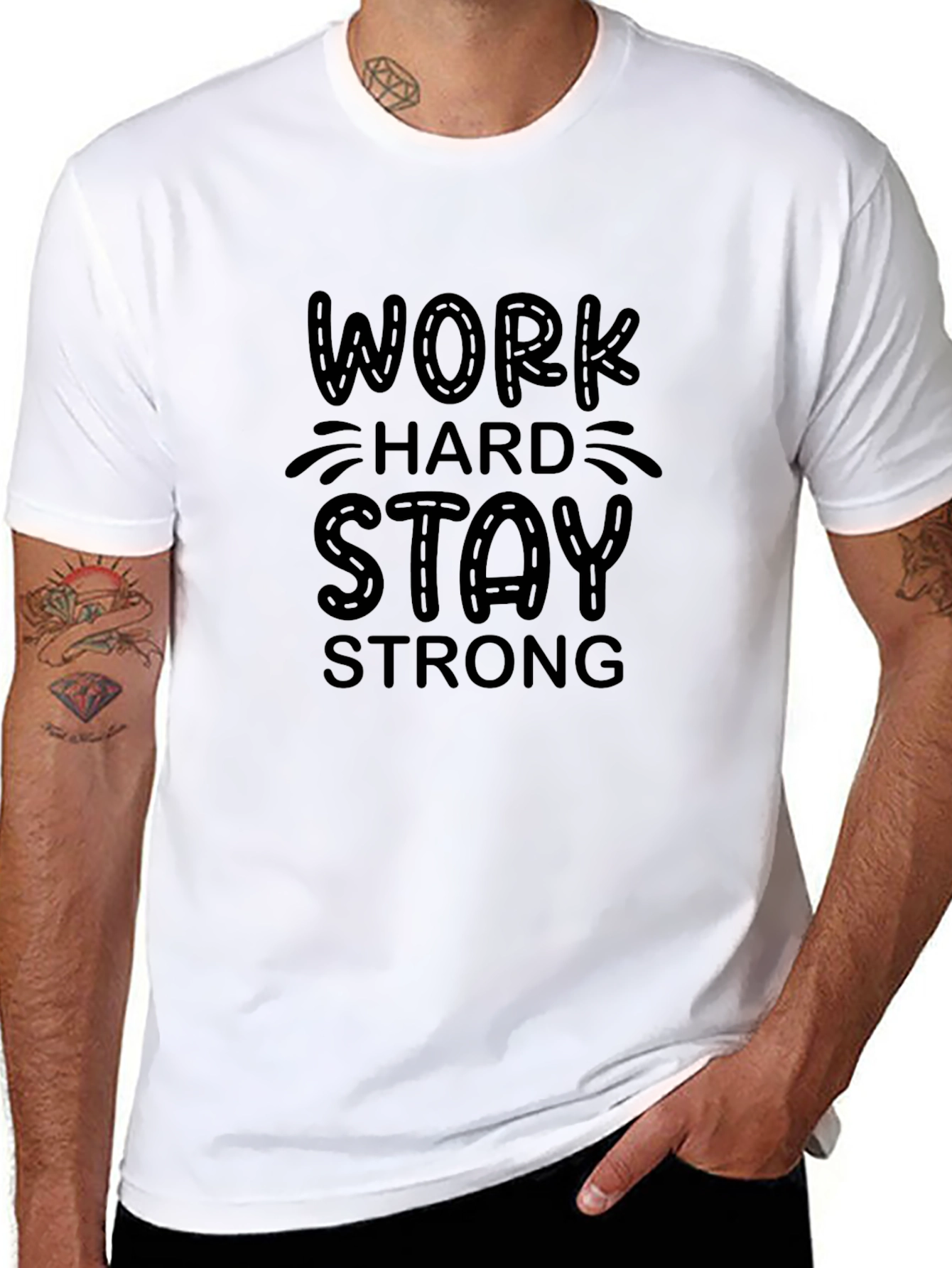 Work Hard Stay Strong Black T-Shirt