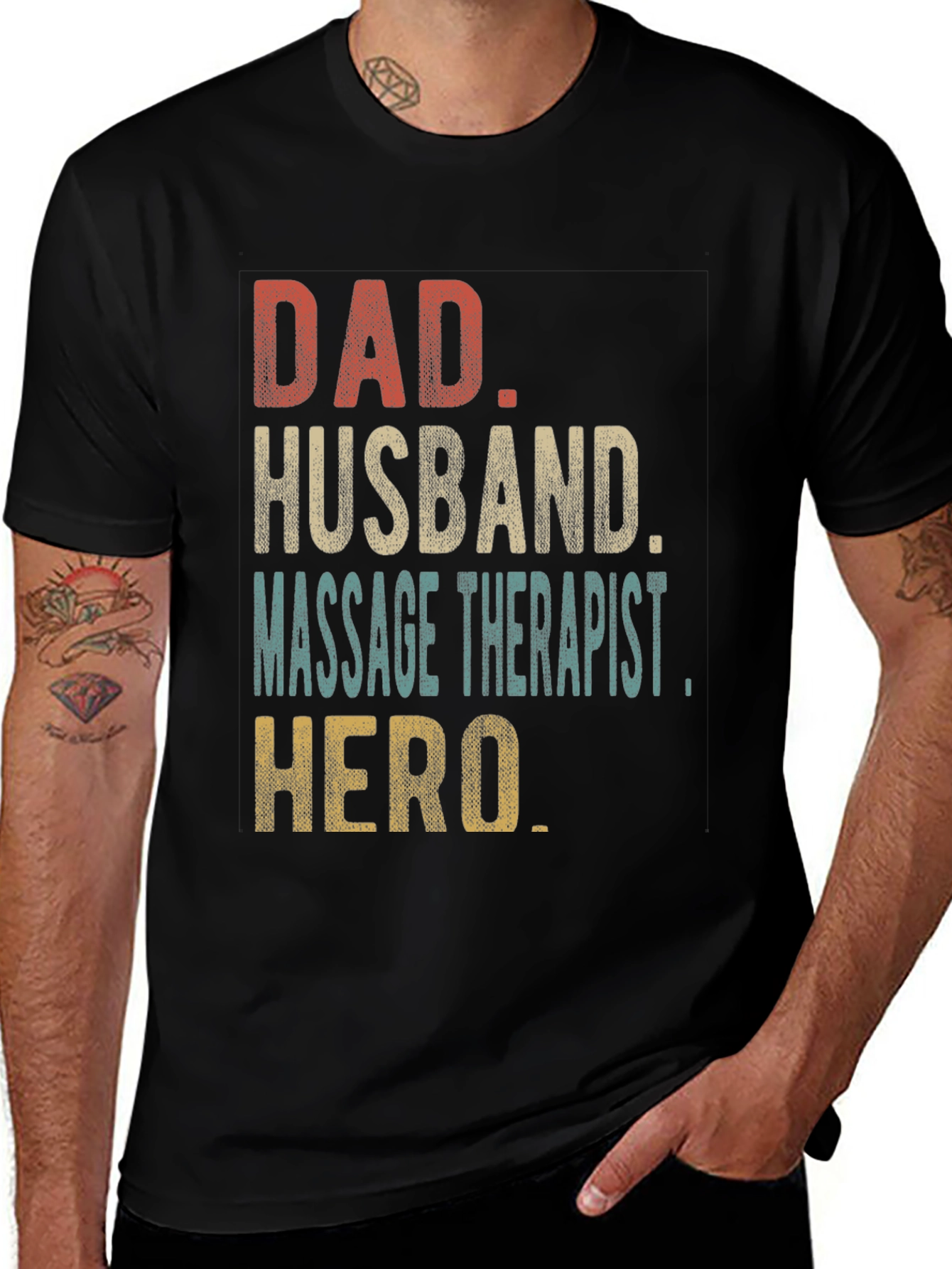 Dad Husband Massage Therapist Hero T-Shirt
