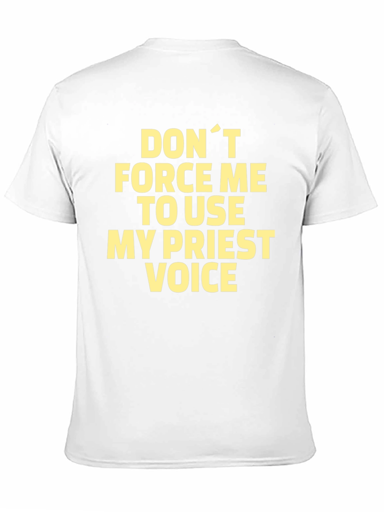 Funny Priest Voice Graphic Tee - Black T-Shirt