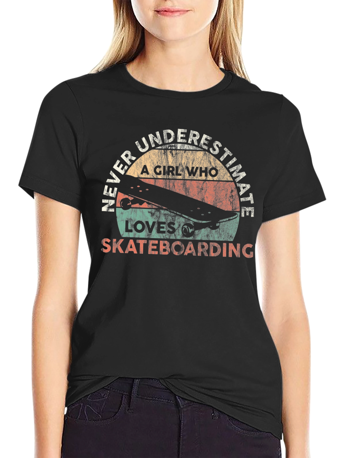 Girl Who Loves Skateboarding T-Shirt - Never Underestimate!