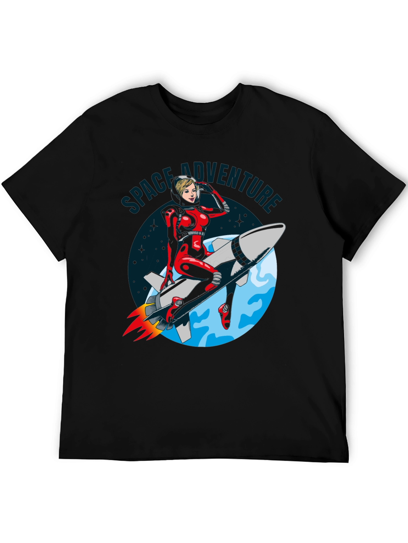 Space Adventure T-Shirt Retro Rocket Girl