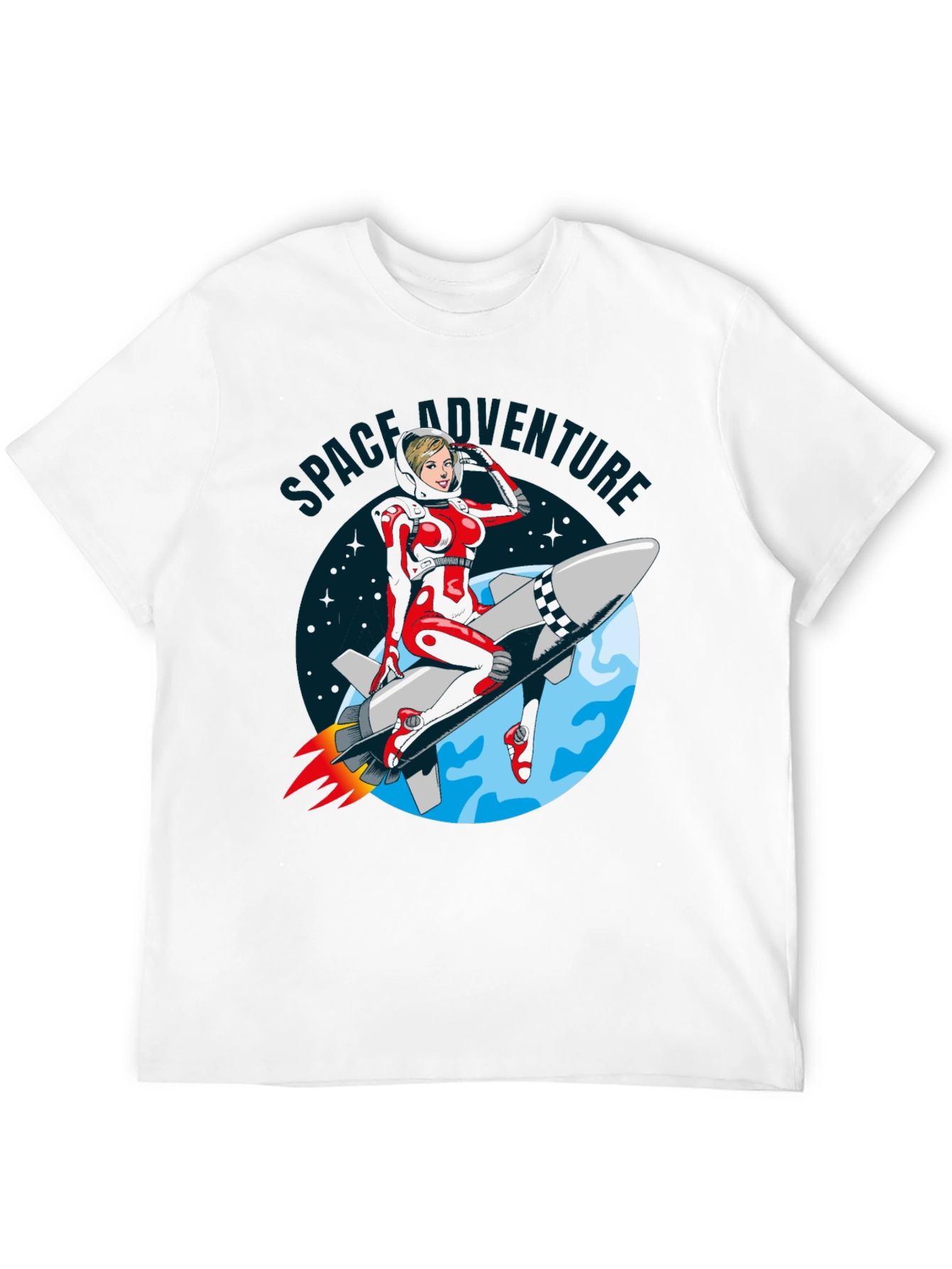 Space Adventure T-Shirt Retro Rocket Girl
