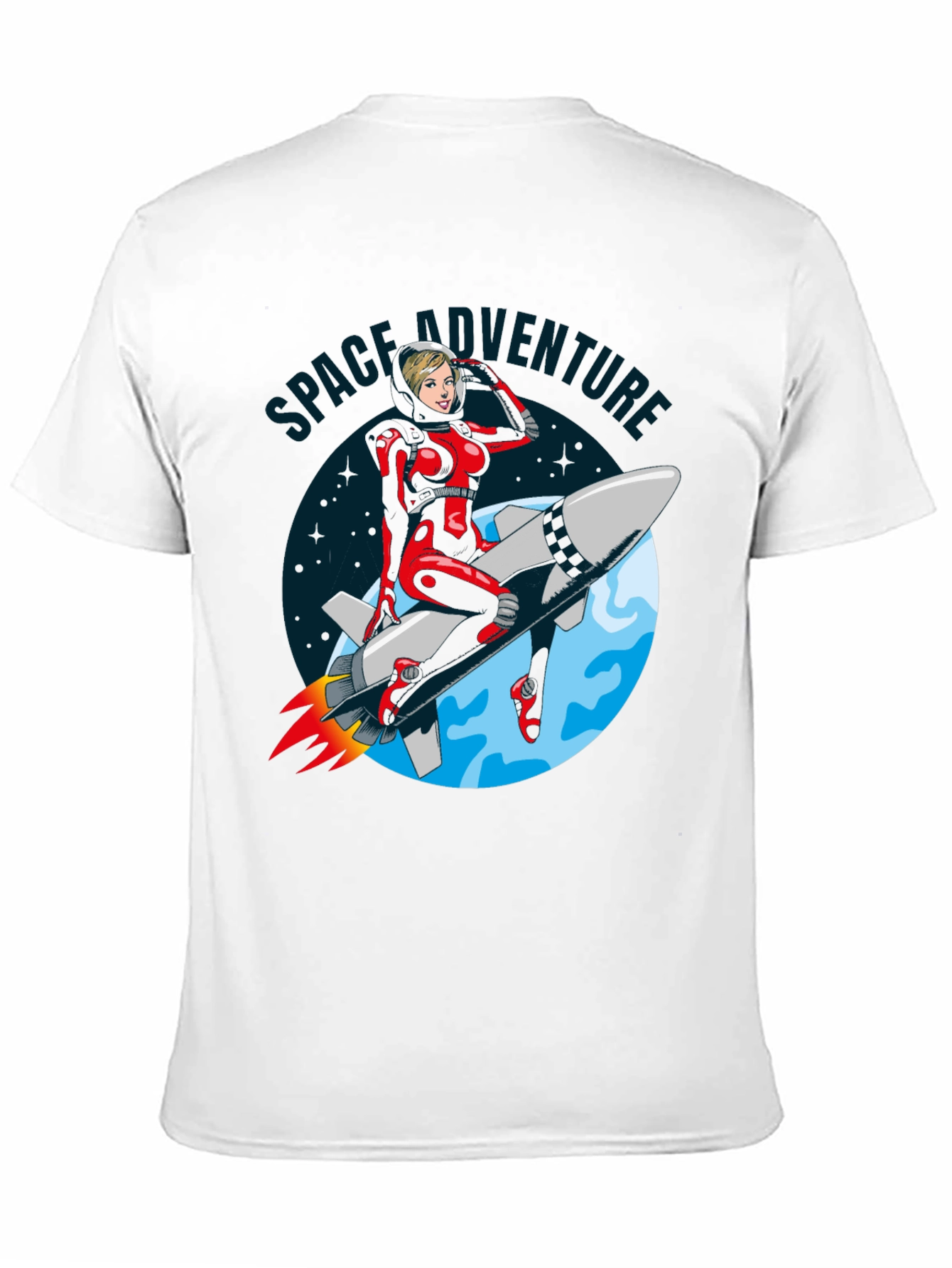 Space Adventure T-Shirt Retro Rocket Girl