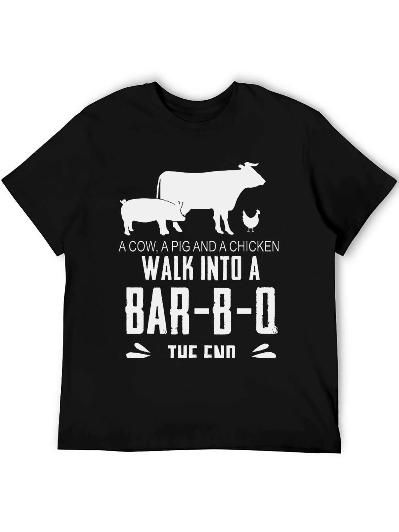Funny BBQ T-Shirt - Cow Pig Chicken Barbecue Joke