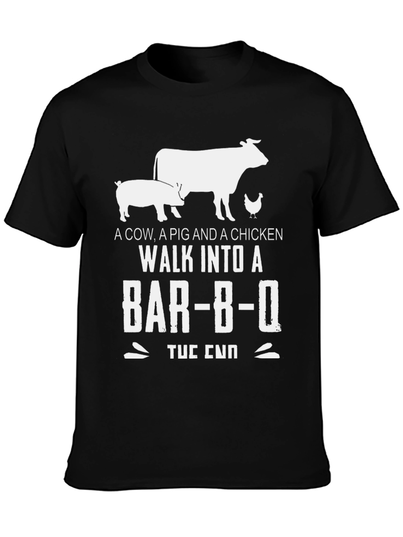 Funny BBQ T-Shirt - Cow Pig Chicken Barbecue Joke